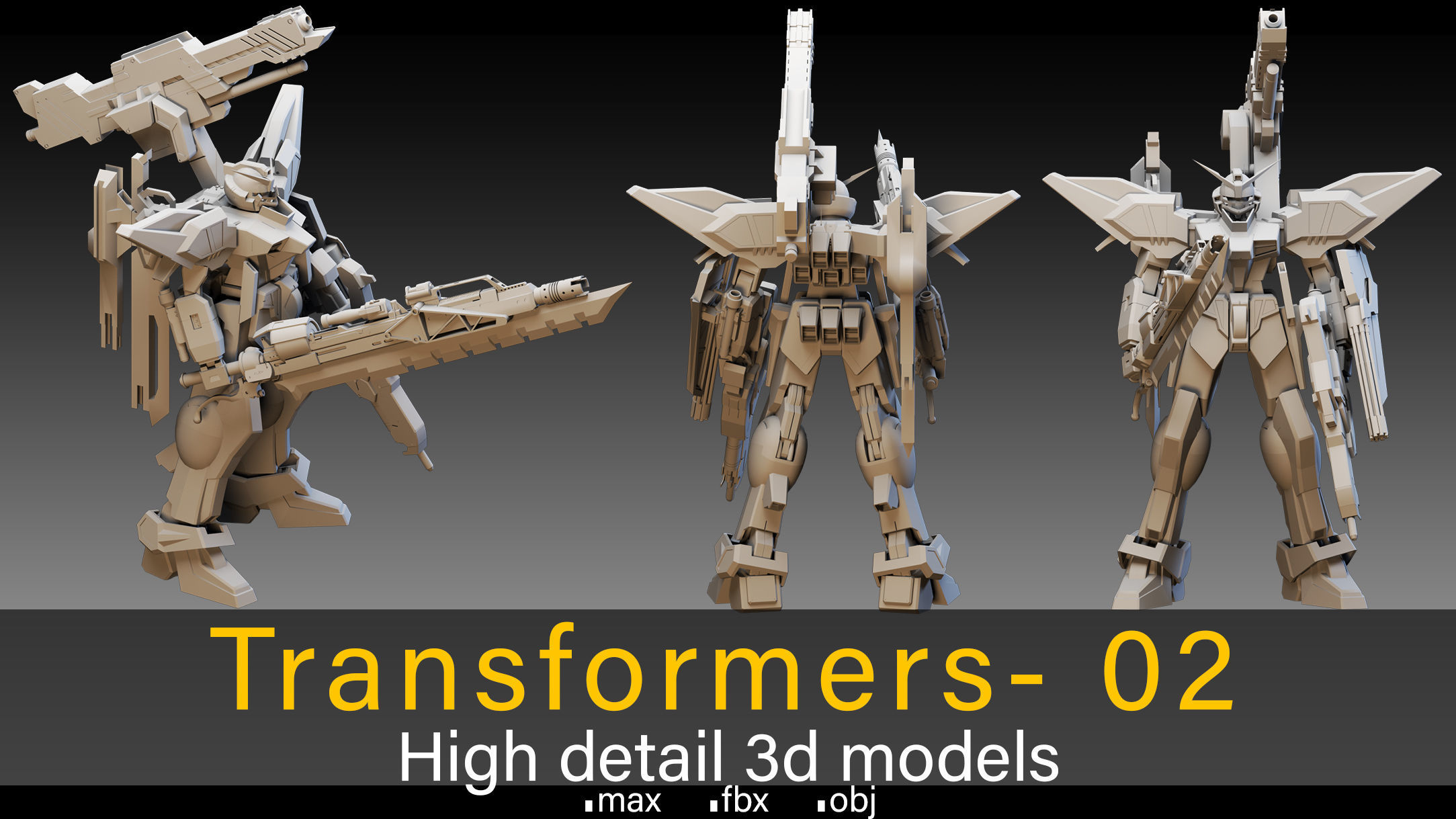 3D model Transformers- 02- High detail 3d models VR / AR / low-poly ...