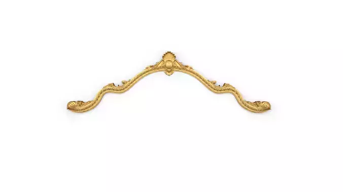 Classic Carved Bed 3D model 11