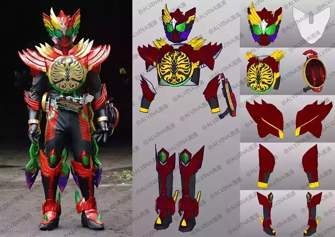 Kamen Rider Tajadol Combo Eternity Armor - DIY Cosplay Pepakura