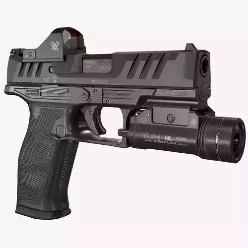 Walther PDP Fullsize with attachments Low-poly 3D model