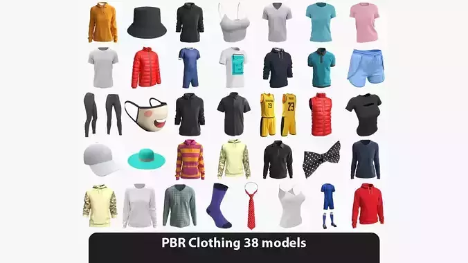 Clothing Collection 38 PBR 3D models 