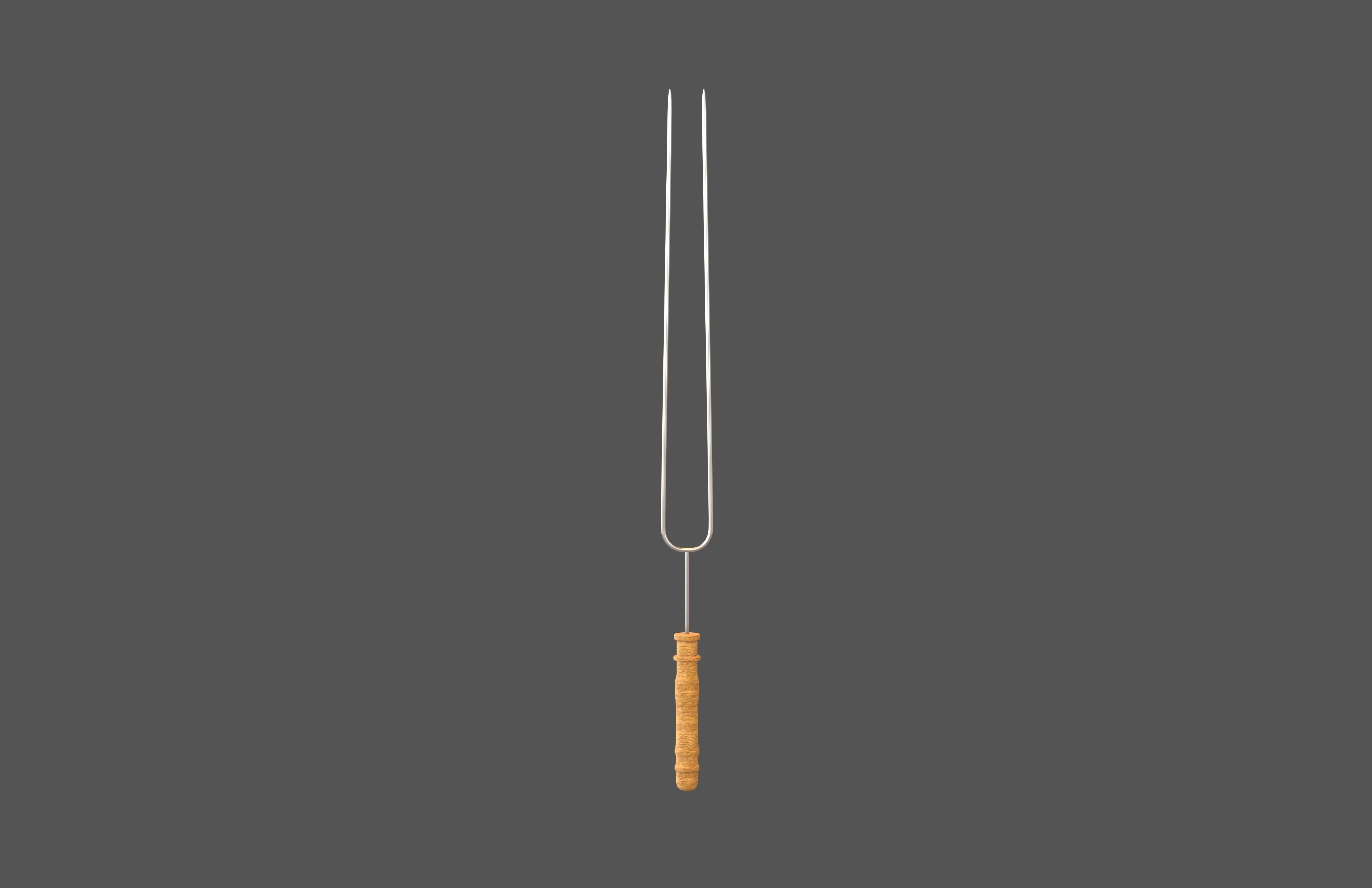 Barbecue Steel Needle v2 001 Low-poly 3D model_1