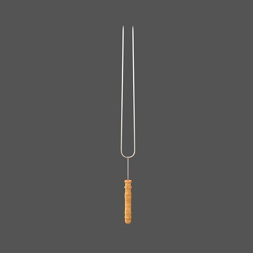 Barbecue Steel Needle v2 001 Low-poly 3D model