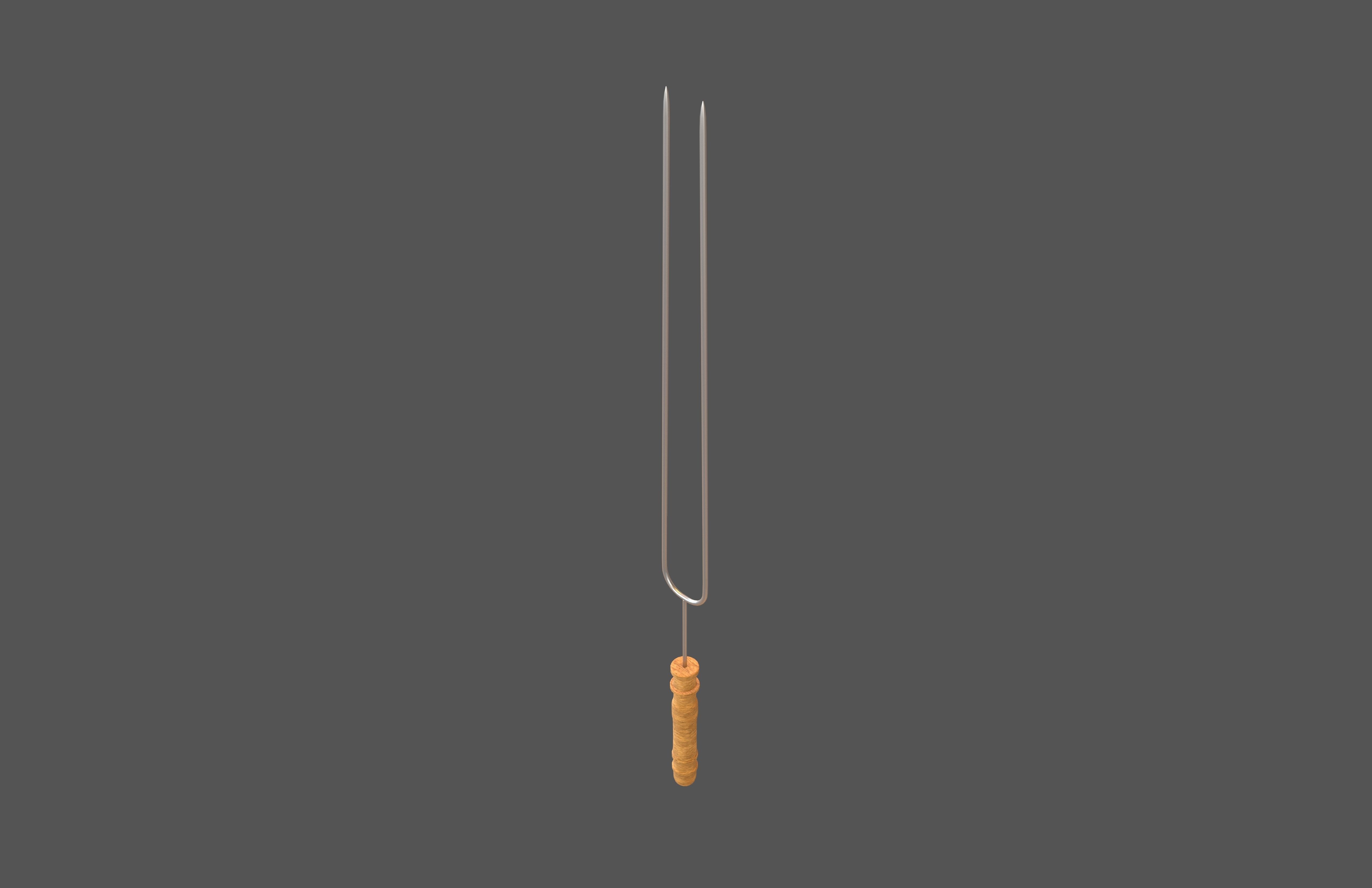 Barbecue Steel Needle v2 001 Low-poly 3D model_2