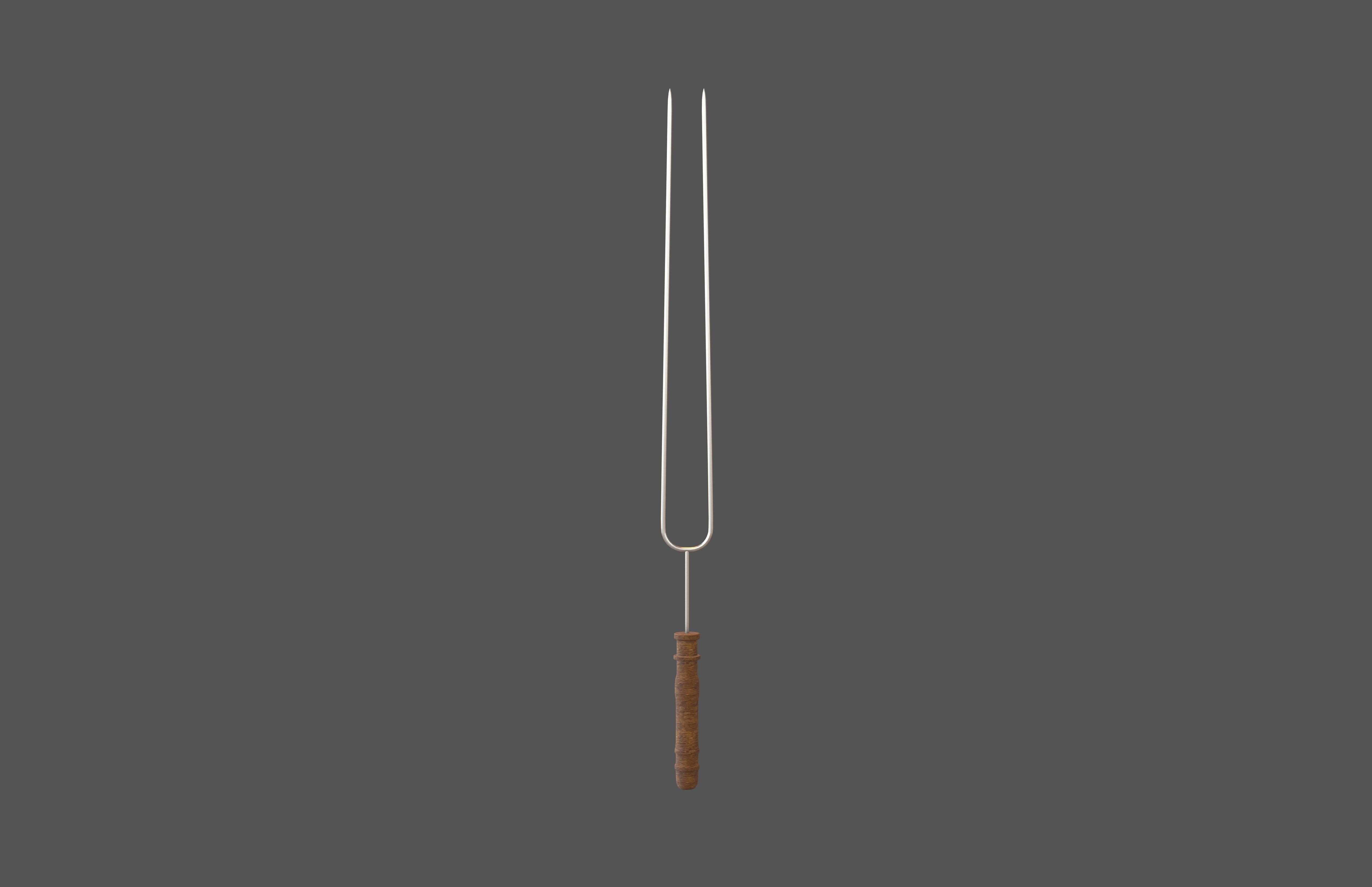 Barbecue Steel Needle v2 002 Low-poly 3D model_1