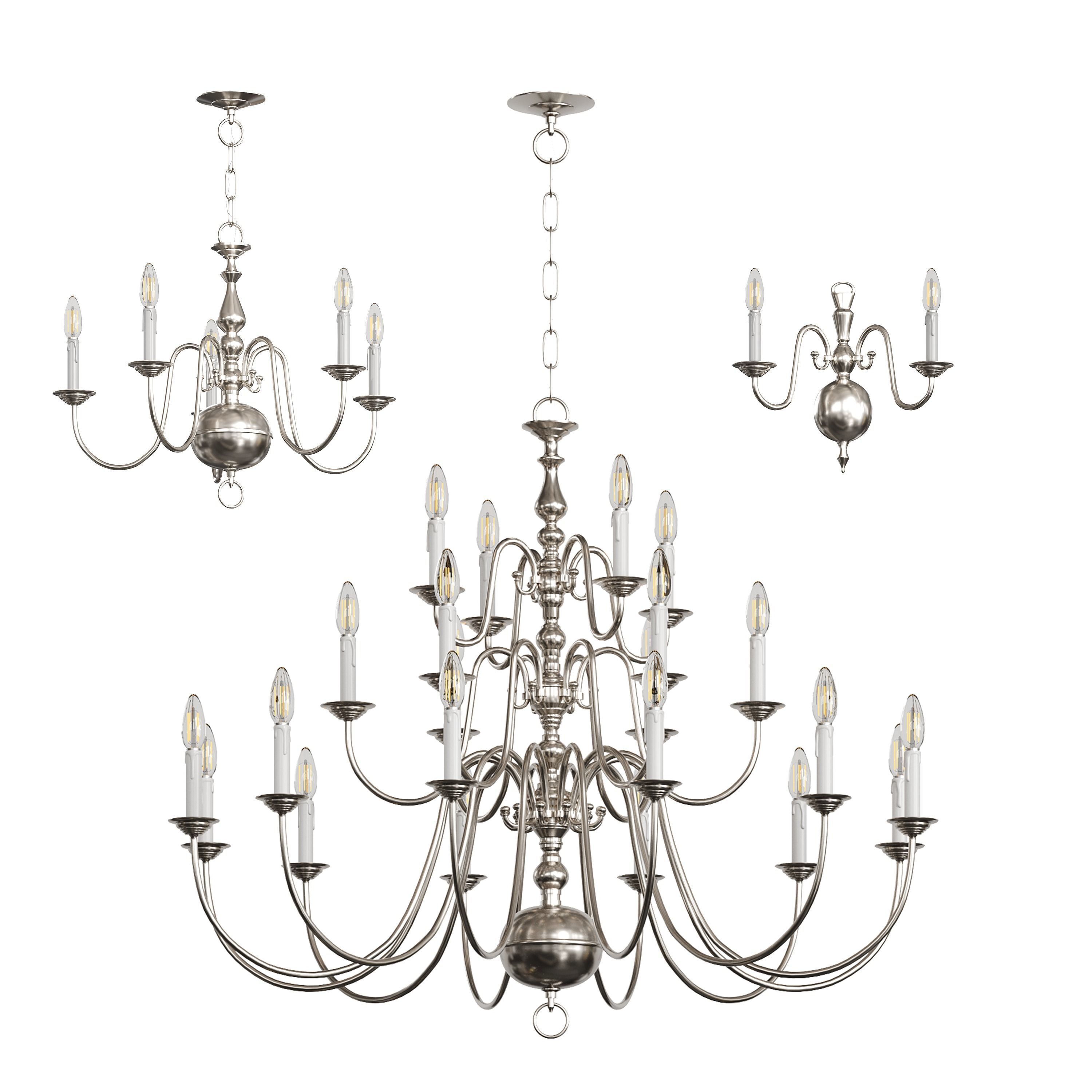 Chandelier Williamsburgh Set Collection 3D model_2