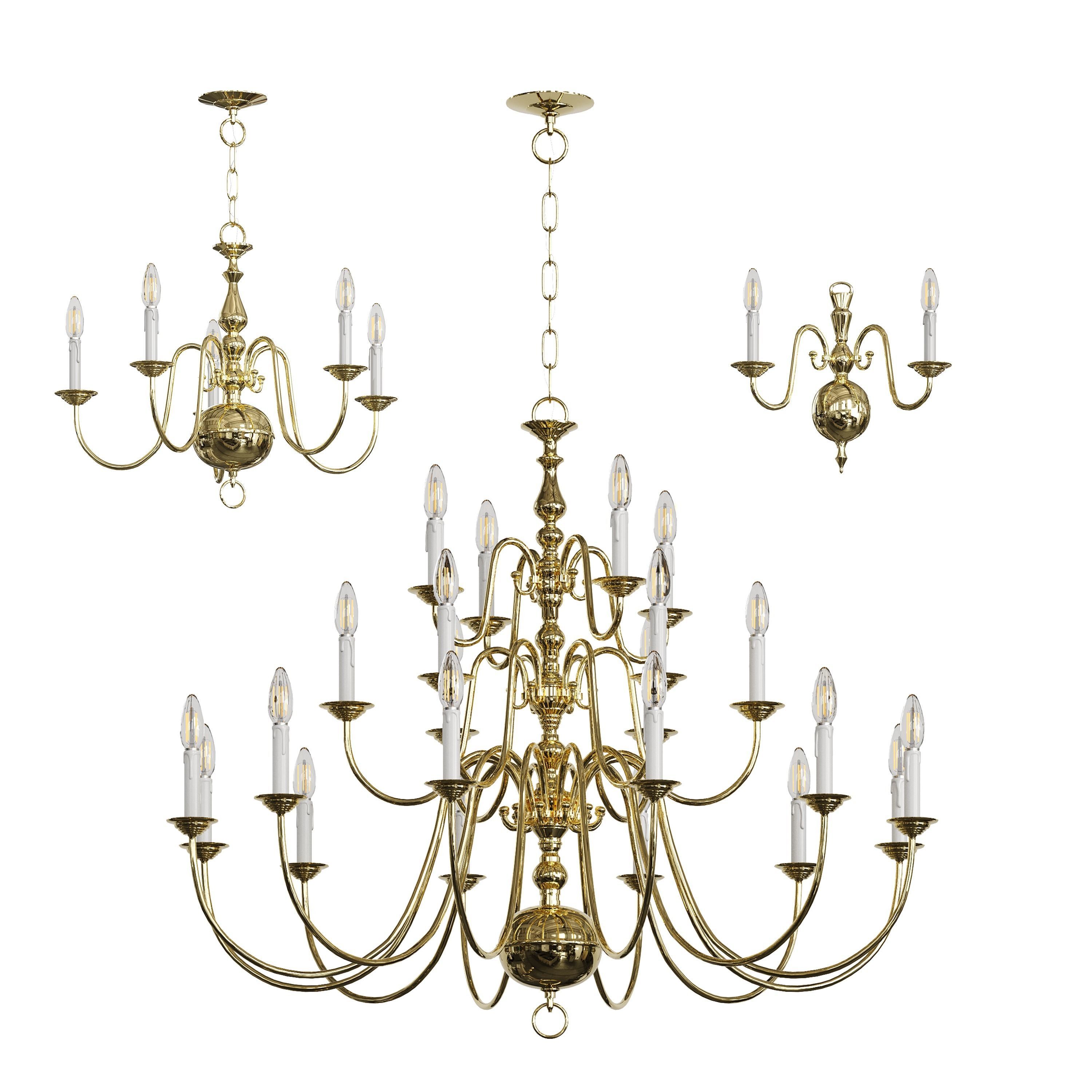 Chandelier Williamsburgh Set Collection 3D model_1