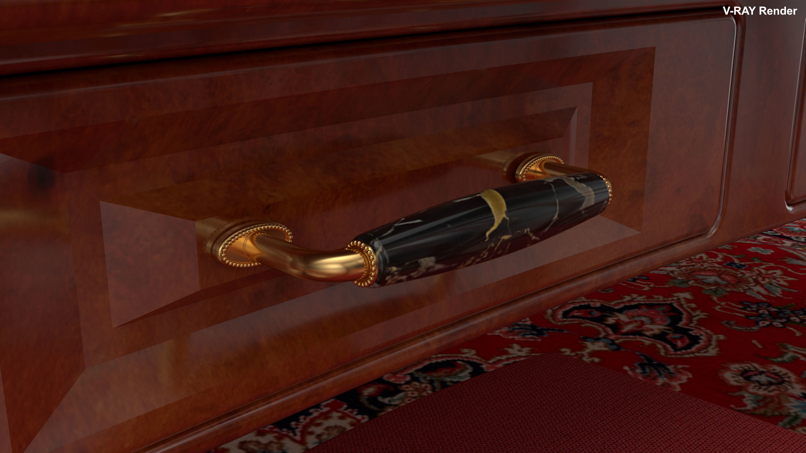 Georgian Dining Table Low-poly 3D model_18