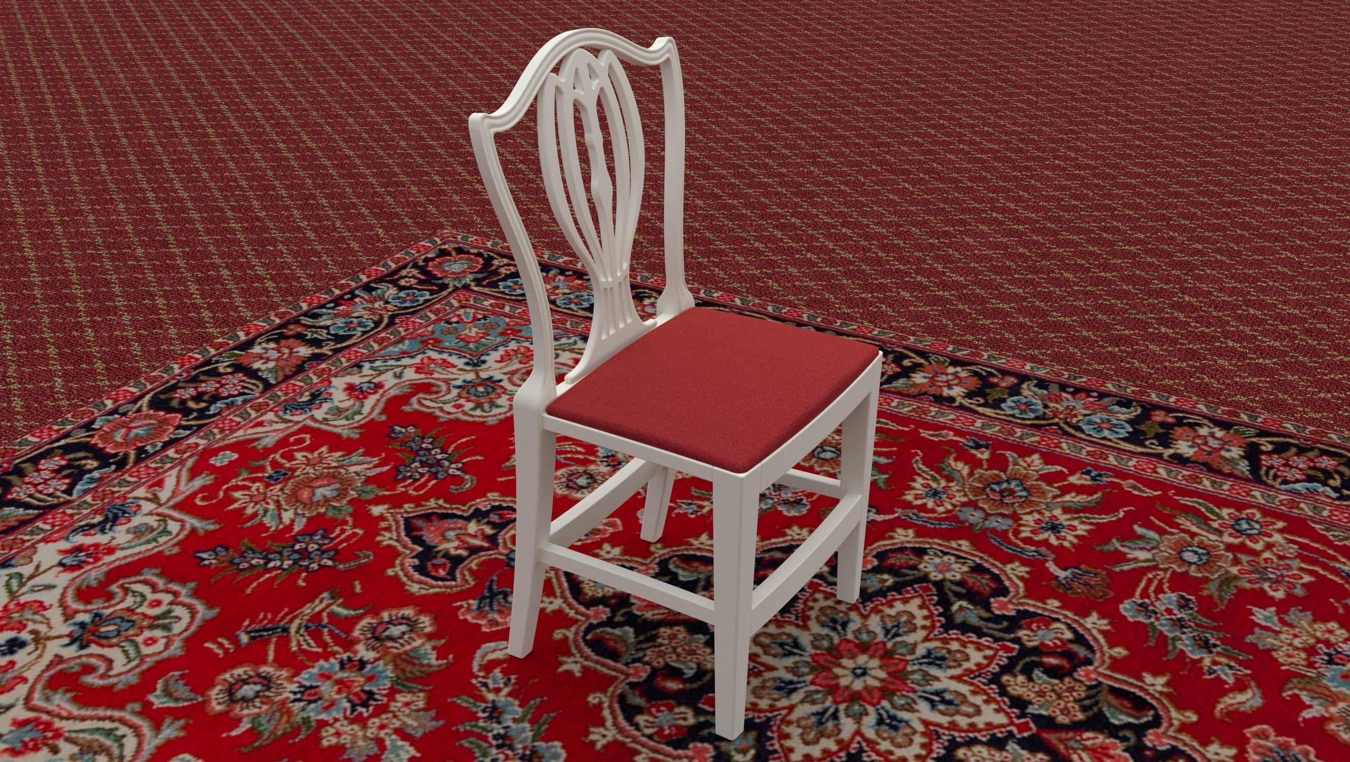 Georgian Dining Table Low-poly 3D model_13