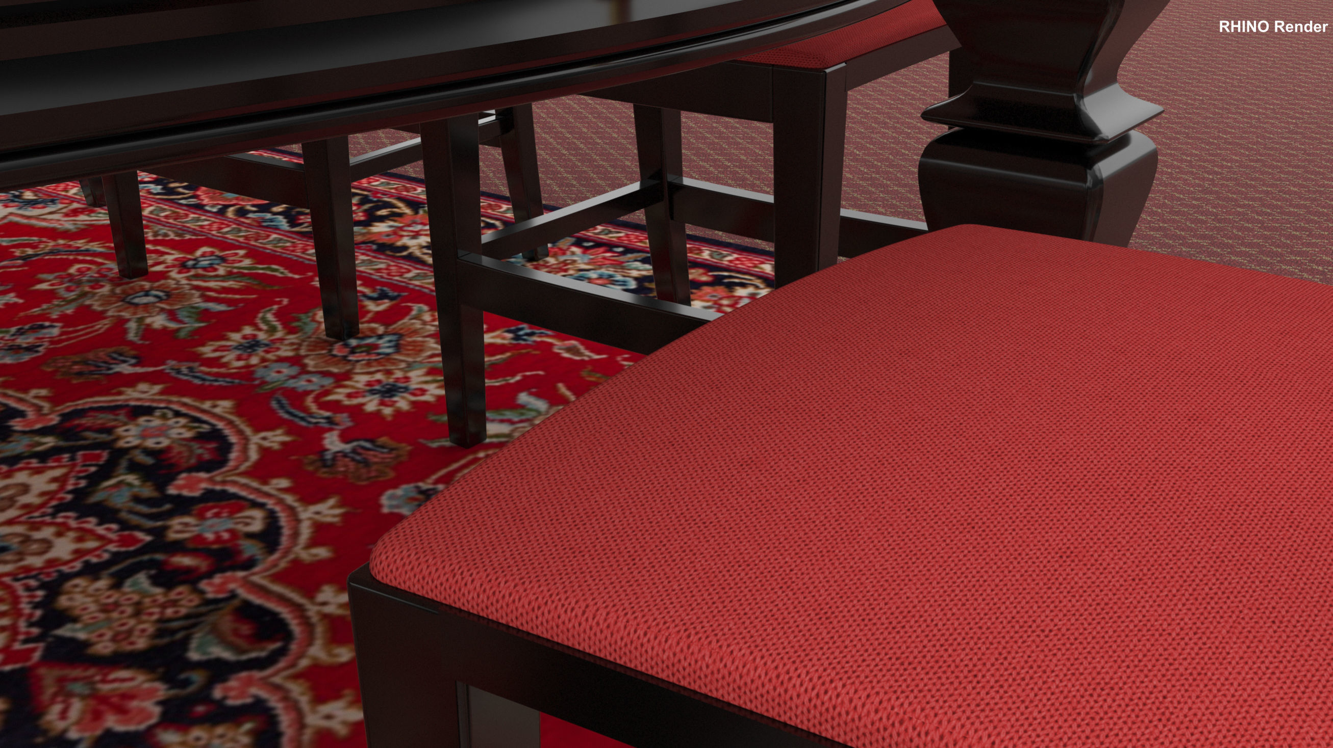 Georgian Dining Table Low-poly 3D model_44