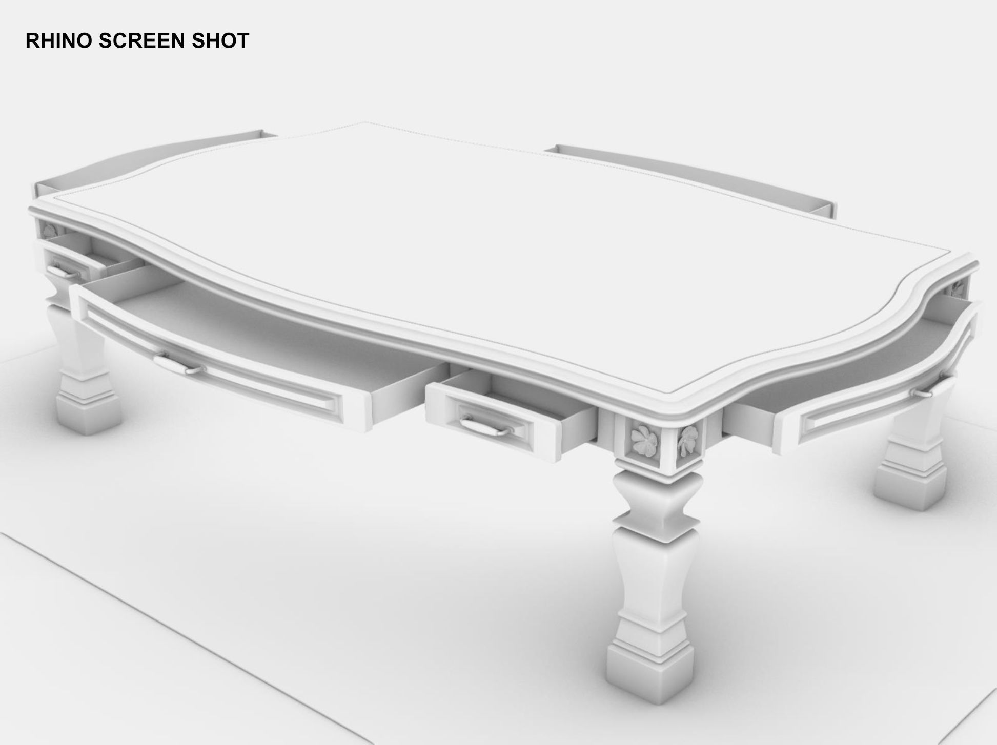 Georgian Dining Table Low-poly 3D model_21