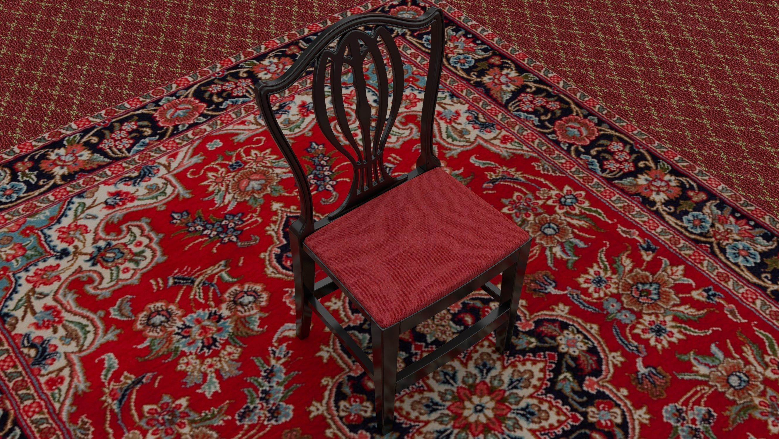 Georgian Dining Table Low-poly 3D model_16