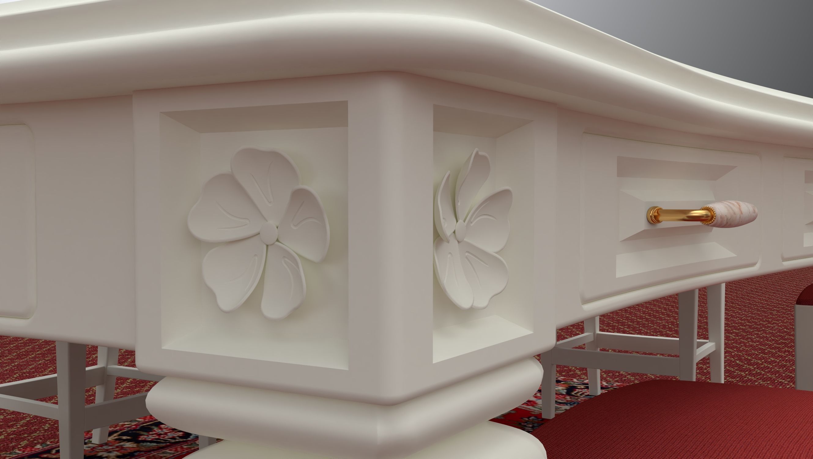 Georgian Dining Table Low-poly 3D model_33