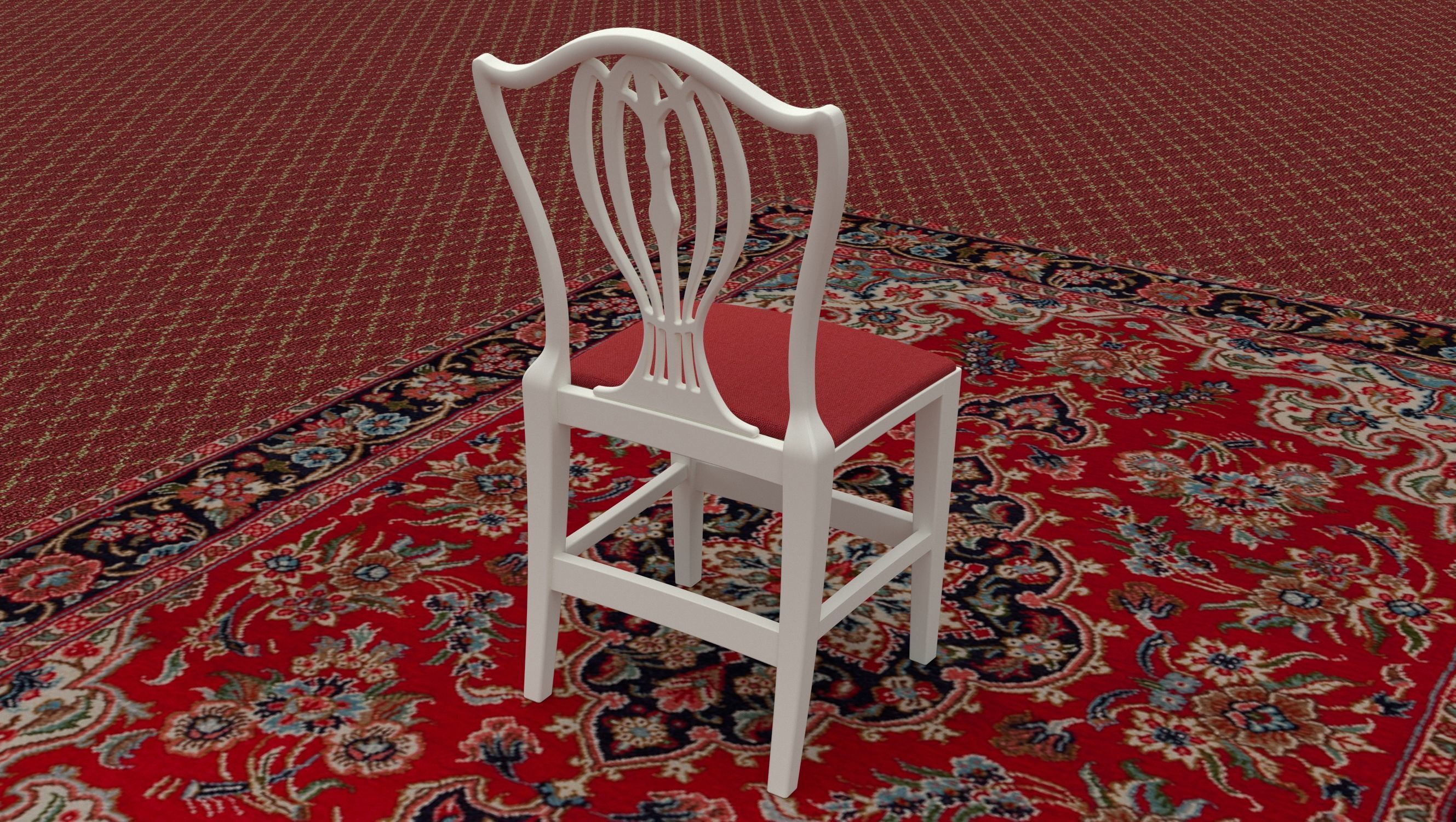 Georgian Dining Table Low-poly 3D model_14