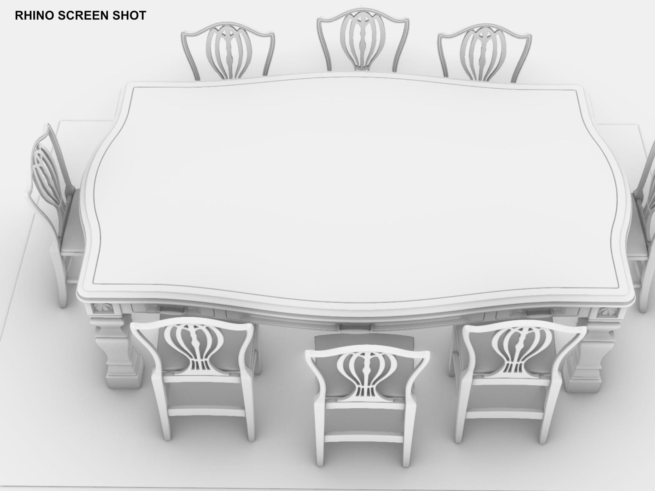 Georgian Dining Table Low-poly 3D model_25