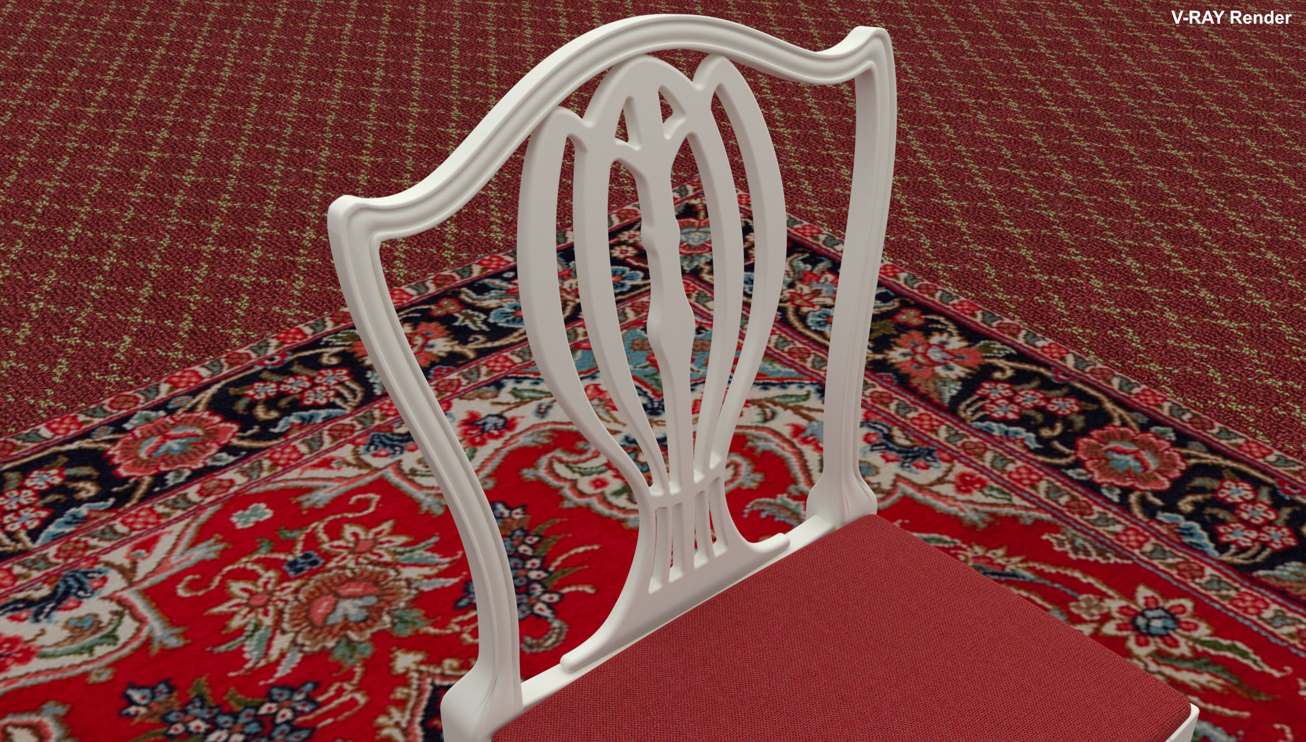 Georgian Dining Table Low-poly 3D model_12