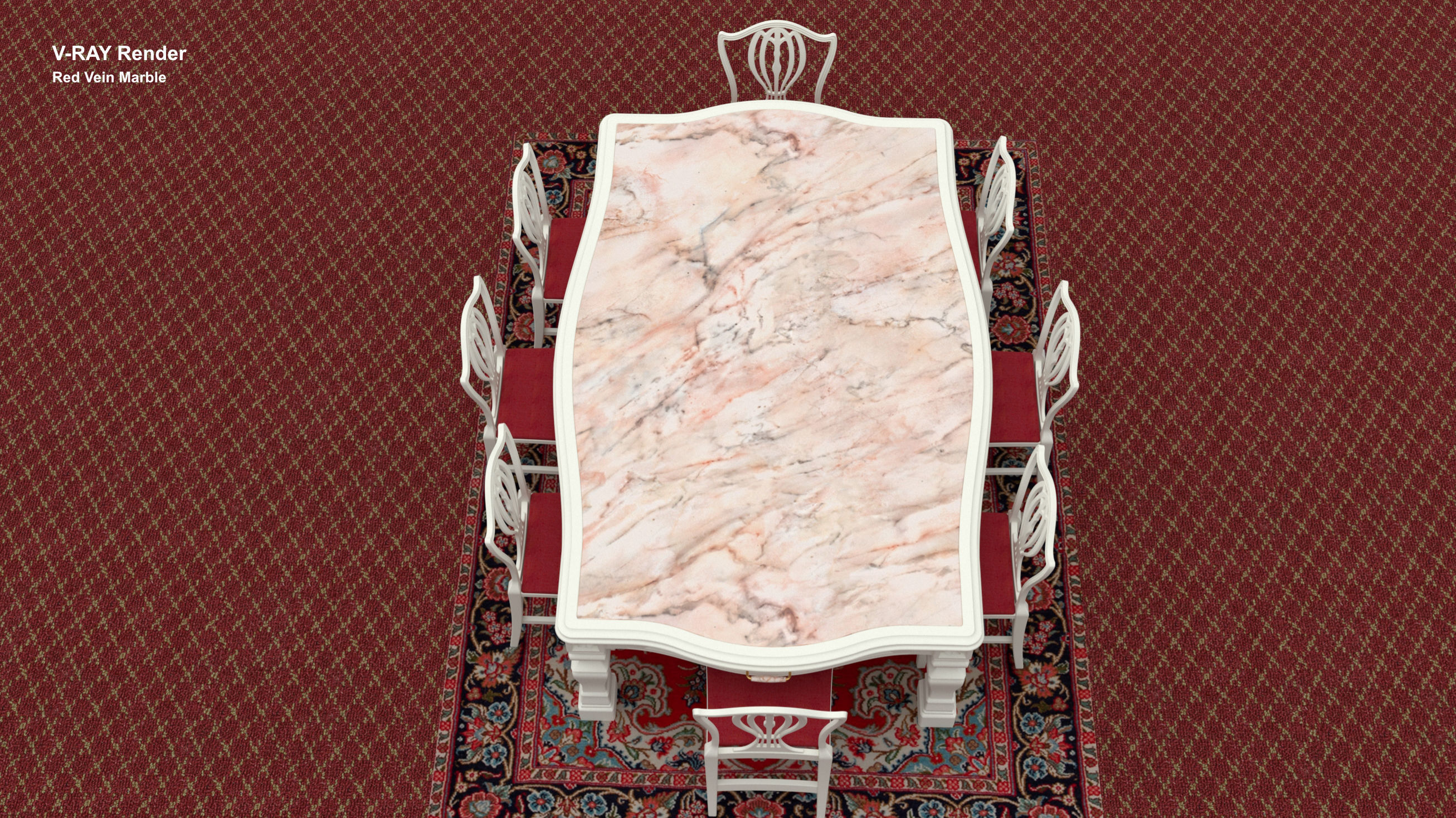 Georgian Dining Table Low-poly 3D model_11