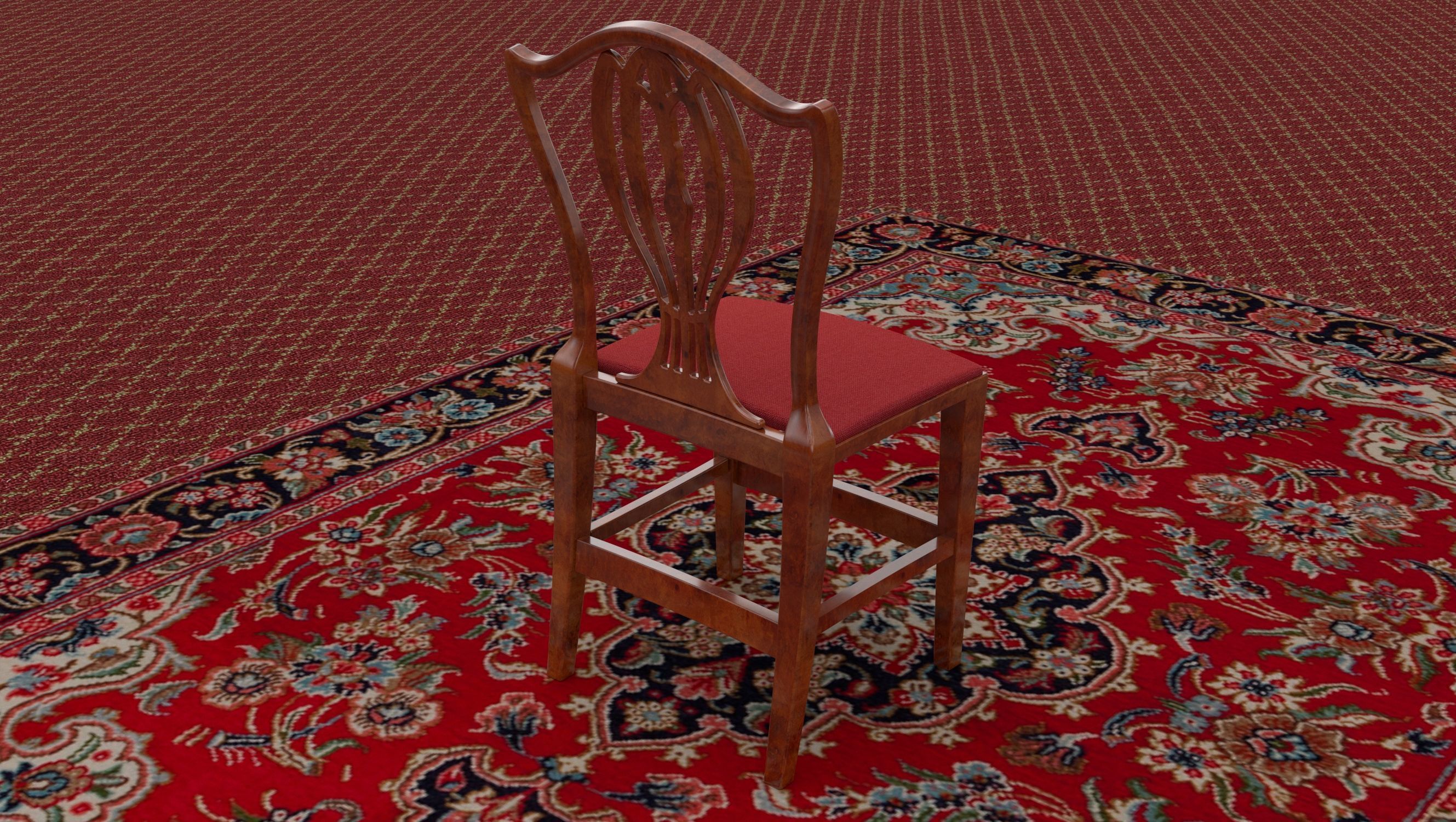 Georgian Dining Table Low-poly 3D model_15