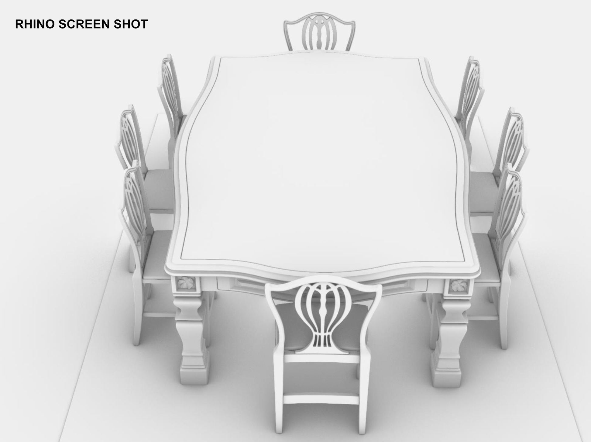 Georgian Dining Table Low-poly 3D model_23