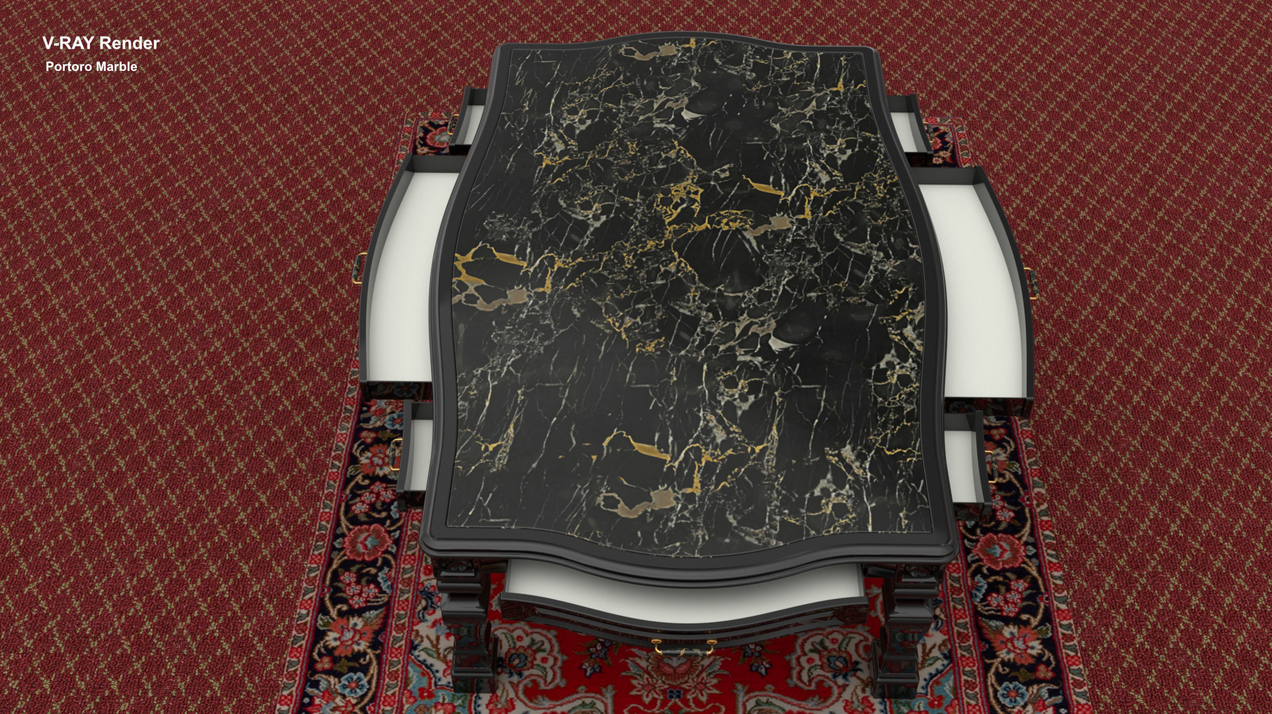 Georgian Dining Table Low-poly 3D model_8