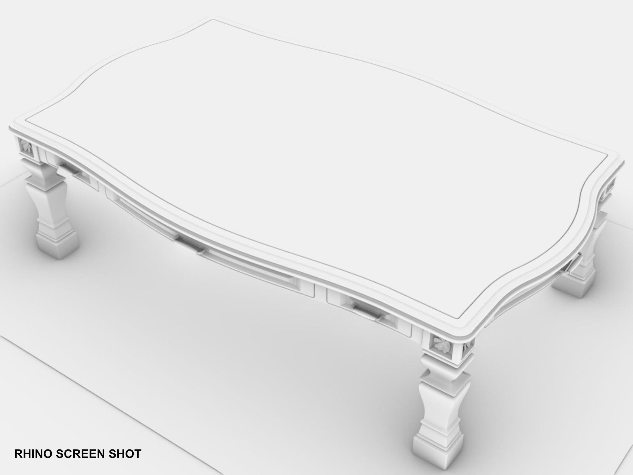 Georgian Dining Table Low-poly 3D model_22