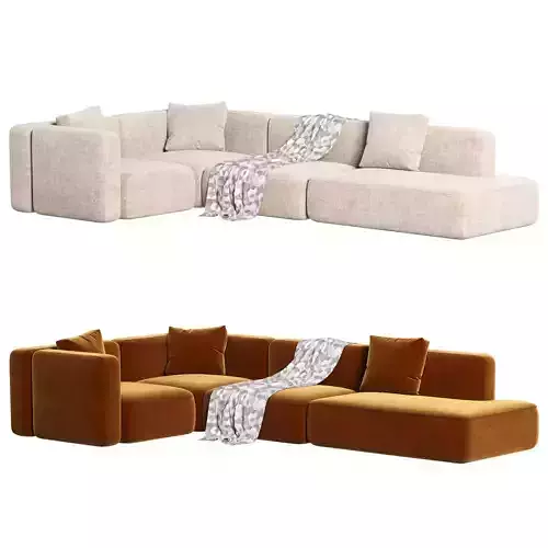 Modular Stone Sofa 3D model