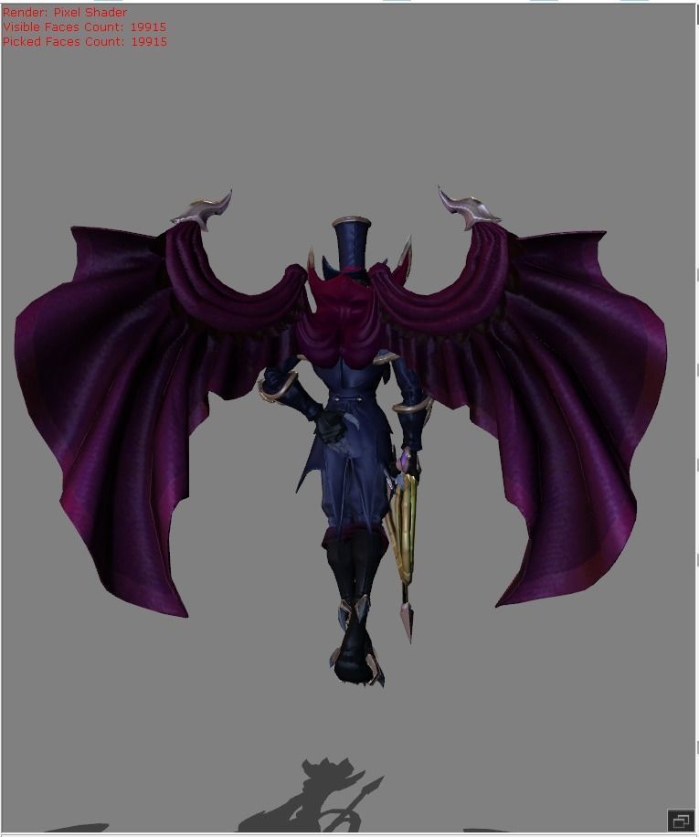 Kaja Crow Magician Skin Low-poly 3D model_3