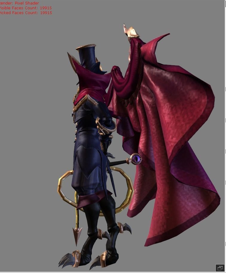Kaja Crow Magician Skin Low-poly 3D model_2
