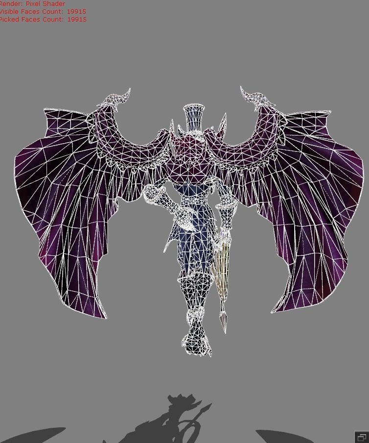 Kaja Crow Magician Skin Low-poly 3D model_7