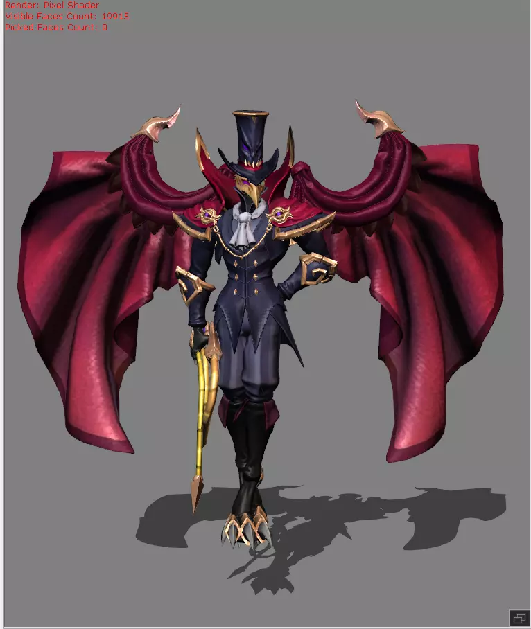 Kaja Crow Magician Skin Low-poly 3D model_0