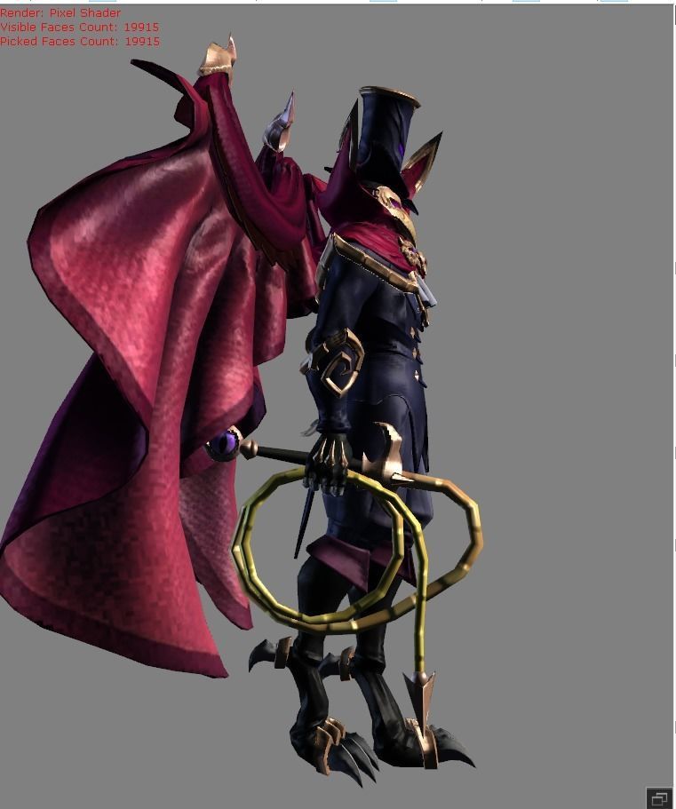 Kaja Crow Magician Skin Low-poly 3D model_1