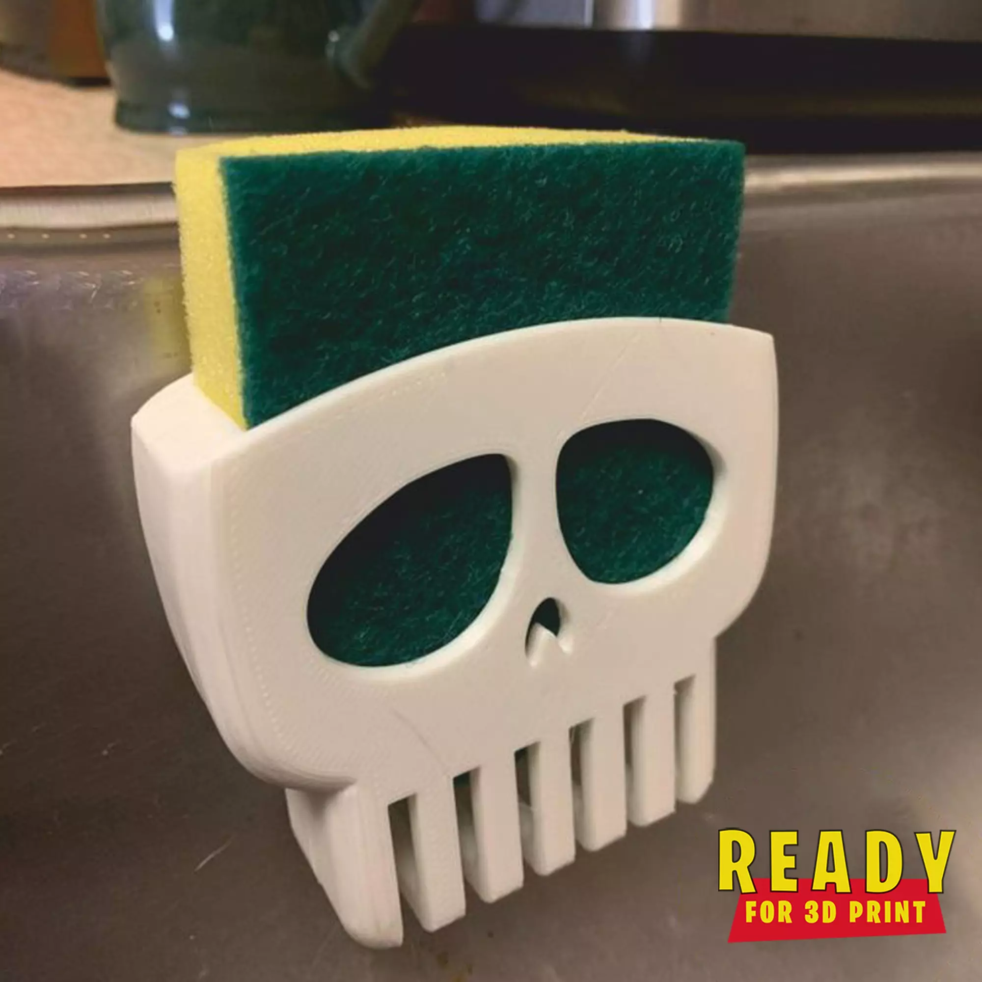 HALLOWEEN SKULL SPONGE HOLDER 3D print model
