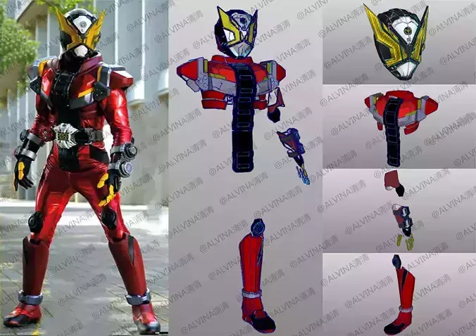 Kamen Rider Geiz Armor - DIY Cosplay Pepakura Foam Template