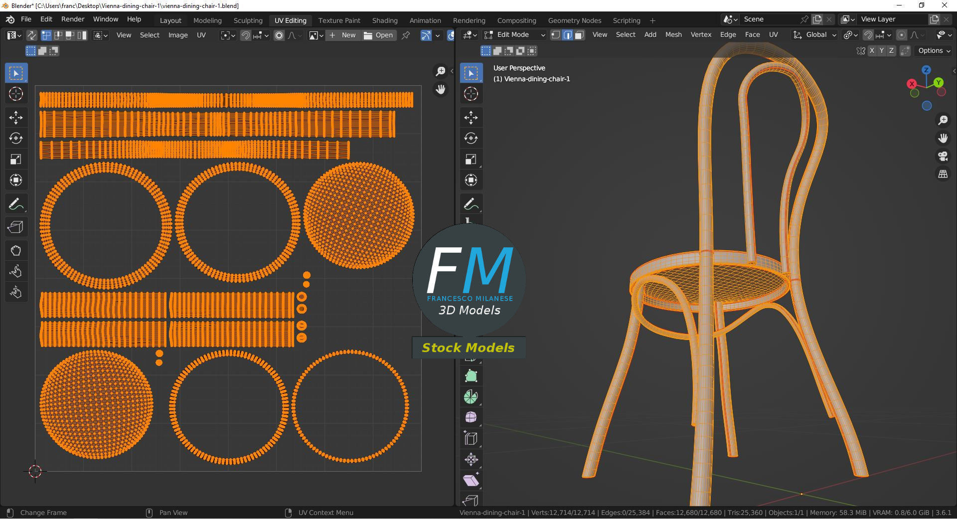 Dining chair 1 3D model_10