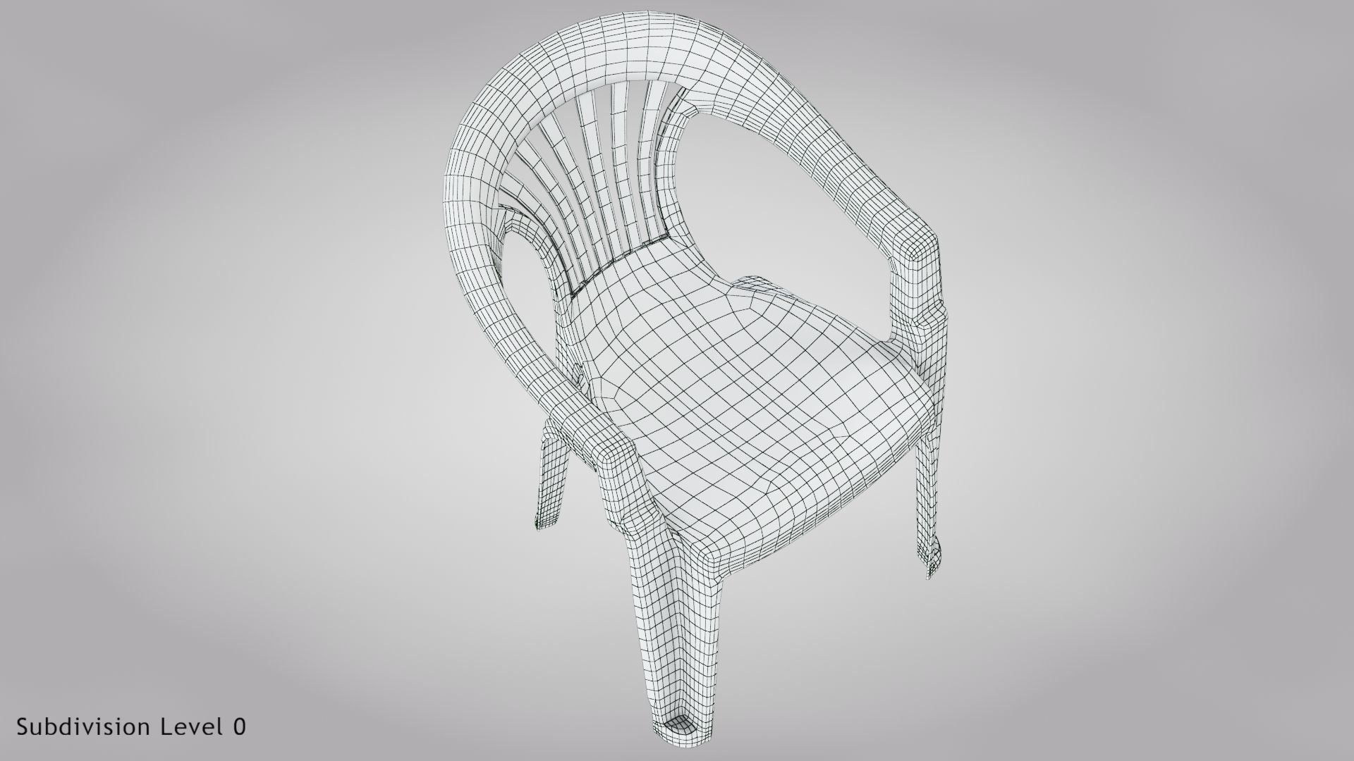 Plastic Chair  3D model_3