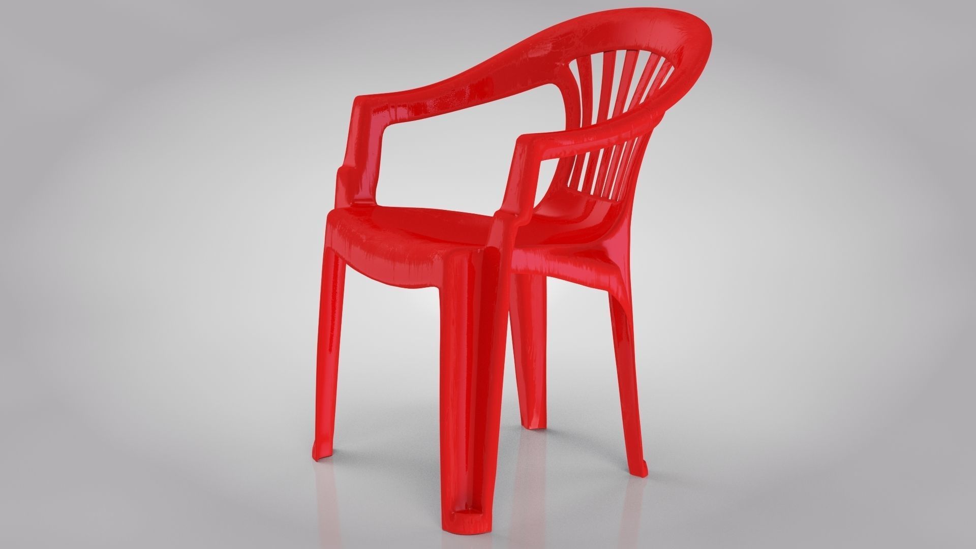 Plastic Chair  3D model_9