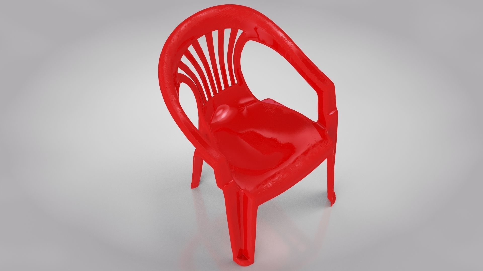 Plastic Chair  3D model_2