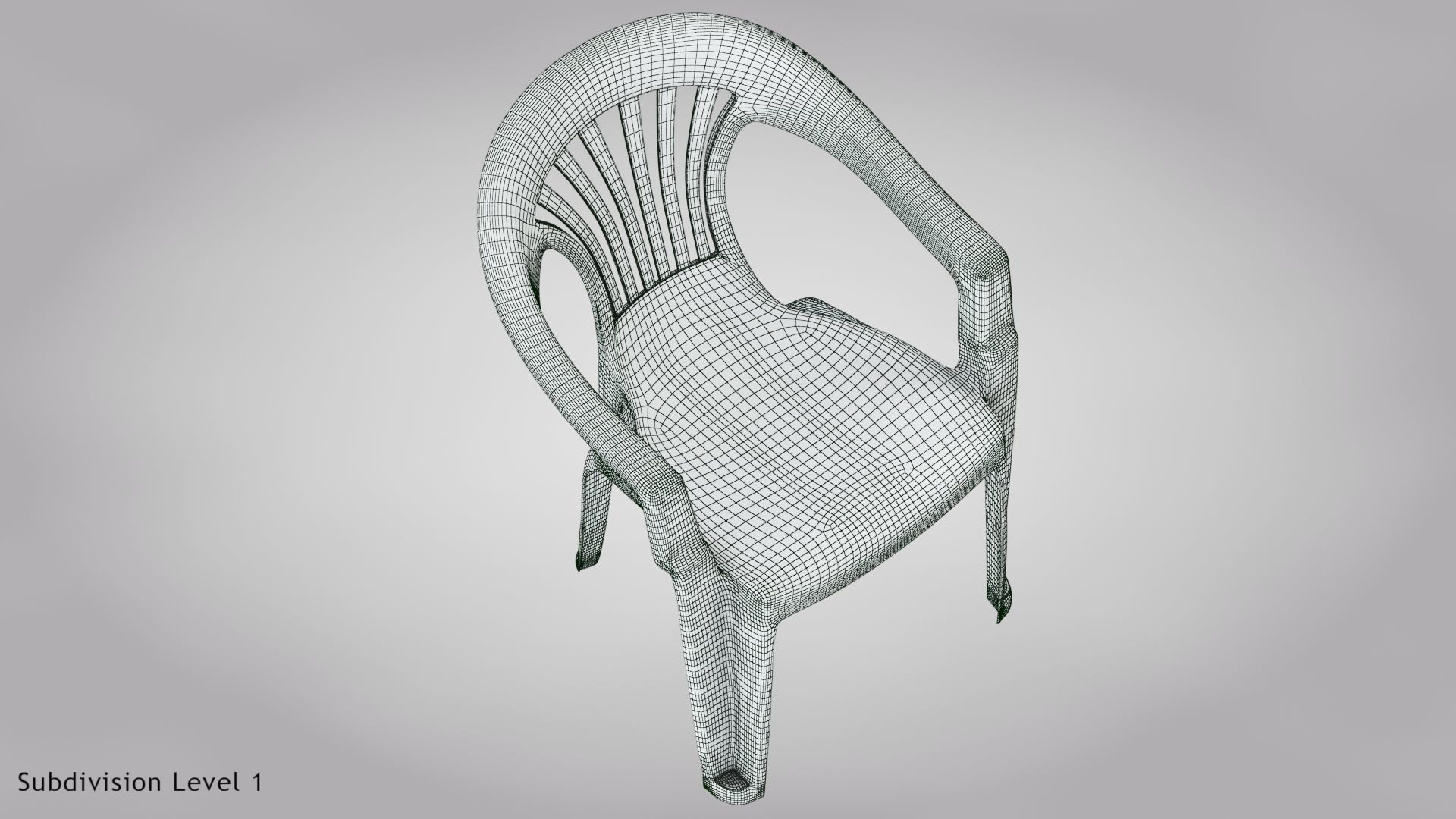 Plastic Chair  3D model_4