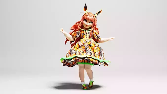 Cute Baby Girl 3D model