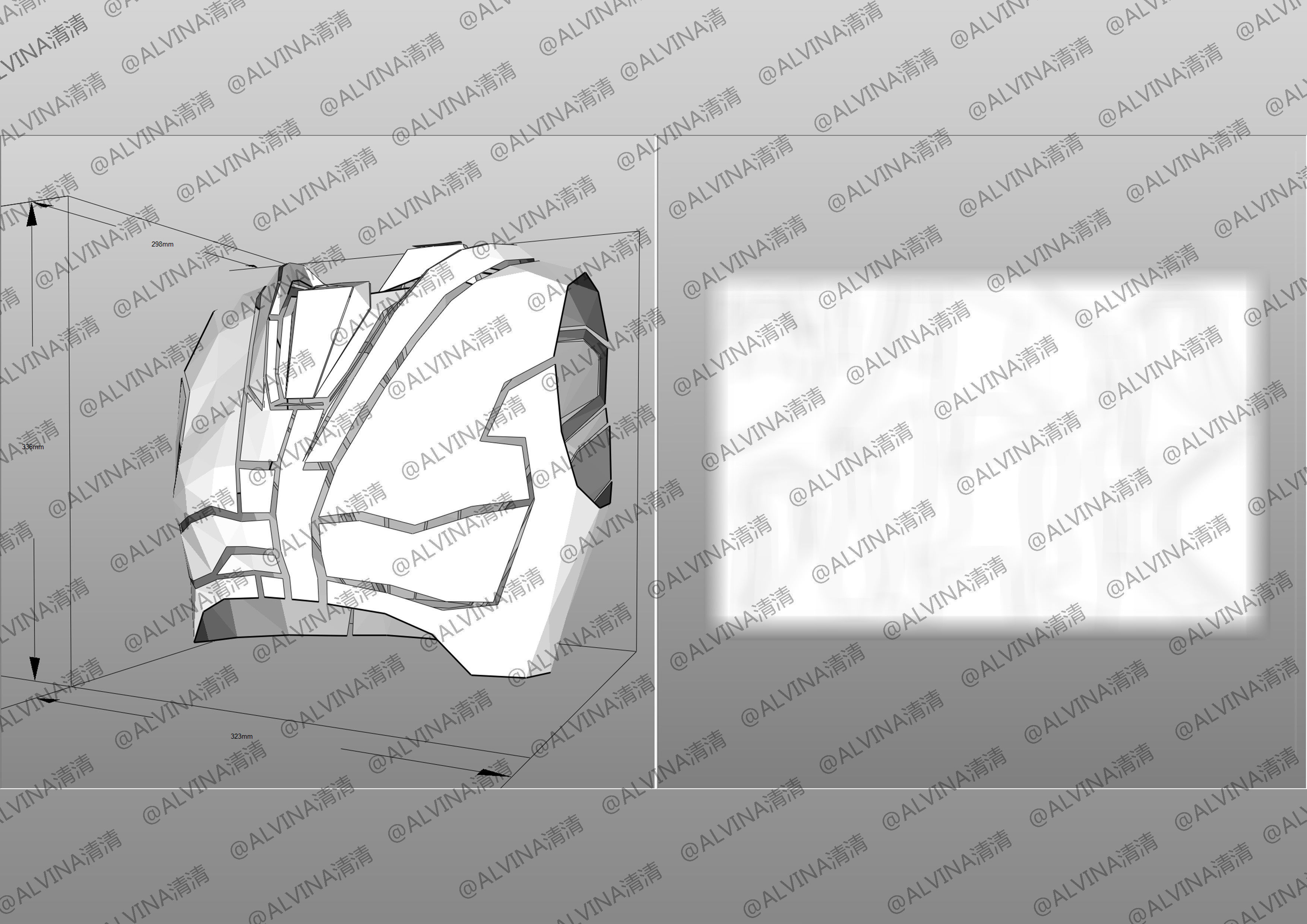 Kamen Rider Valkyrie Armor - DIY Cosplay Pepakura Foam Template Low-poly 3D model_21