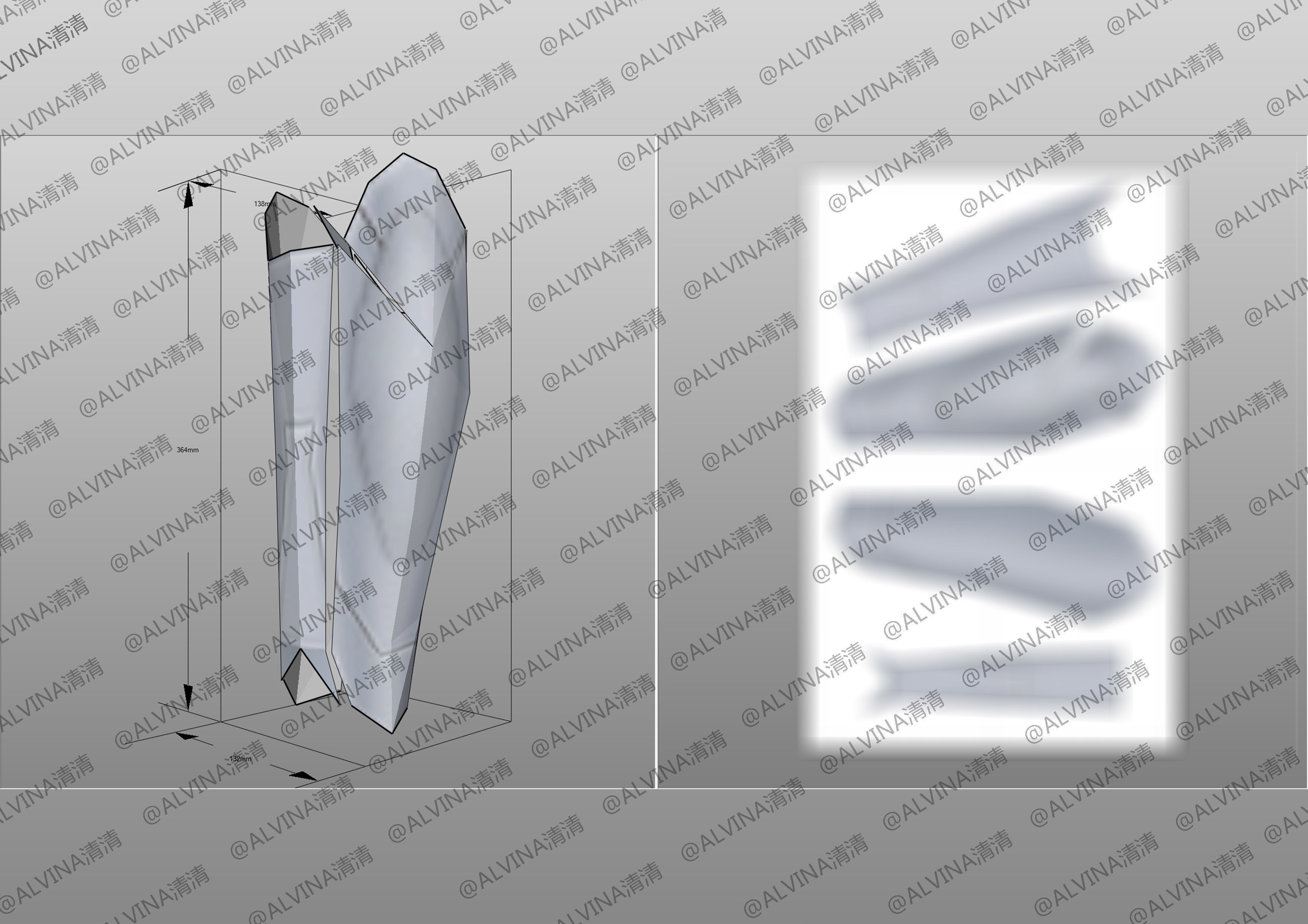 Kamen Rider Valkyrie Armor - DIY Cosplay Pepakura Foam Template Low-poly 3D model_40