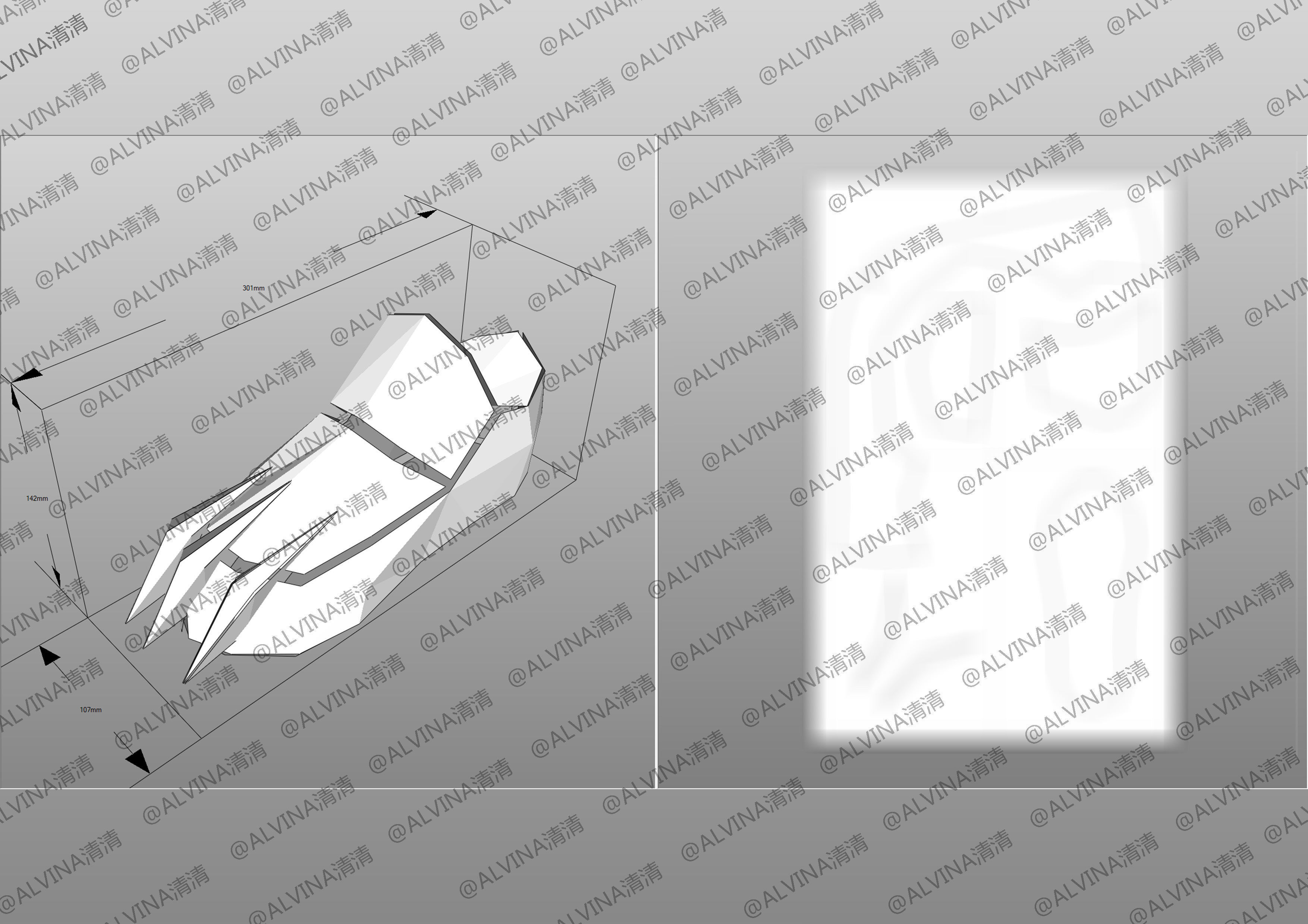 Kamen Rider Valkyrie Armor - DIY Cosplay Pepakura Foam Template Low-poly 3D model_37