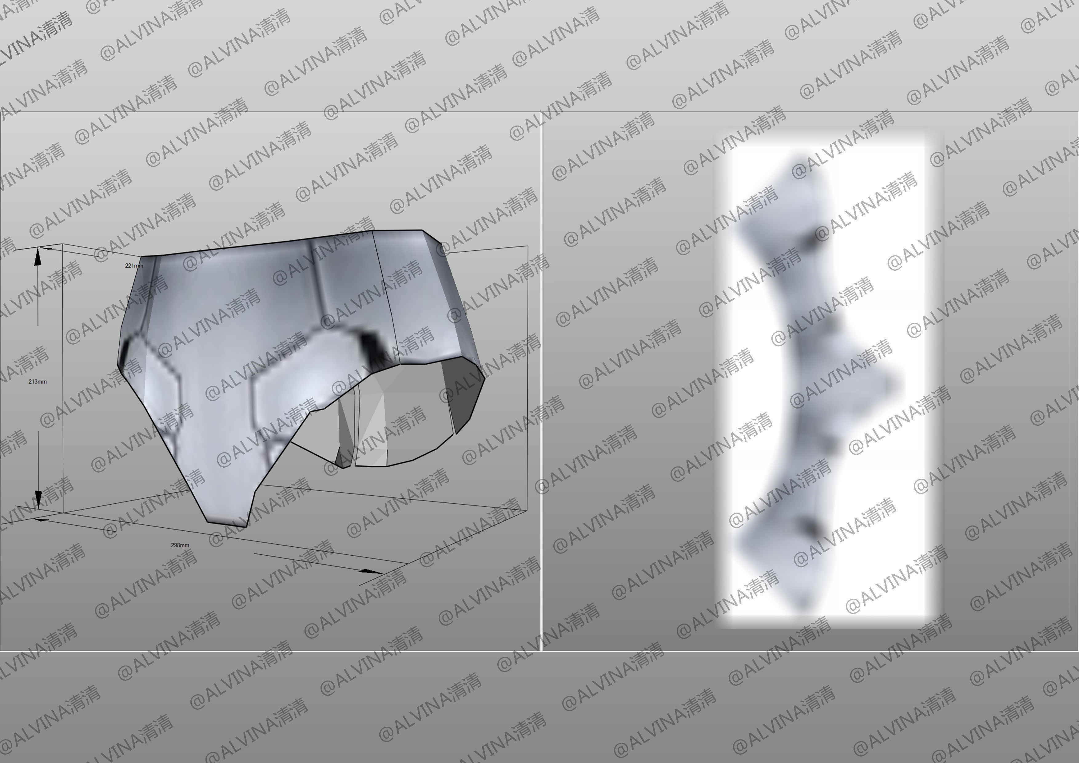 Kamen Rider Valkyrie Armor - DIY Cosplay Pepakura Foam Template Low-poly 3D model_22