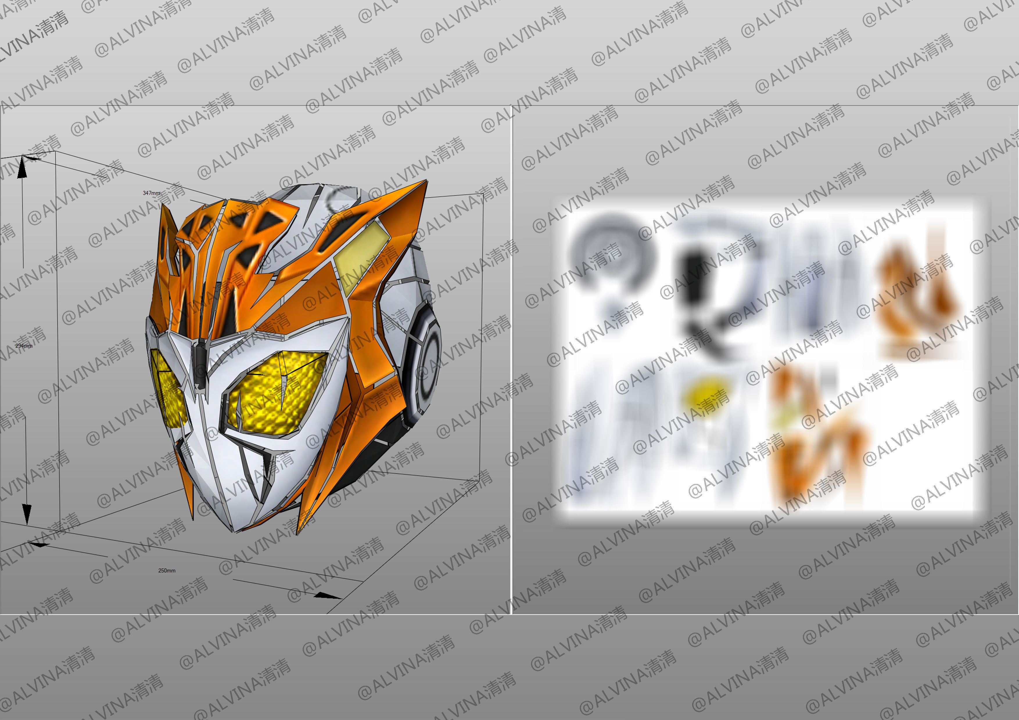 Kamen Rider Valkyrie Armor - DIY Cosplay Pepakura Foam Template Low-poly 3D model_18