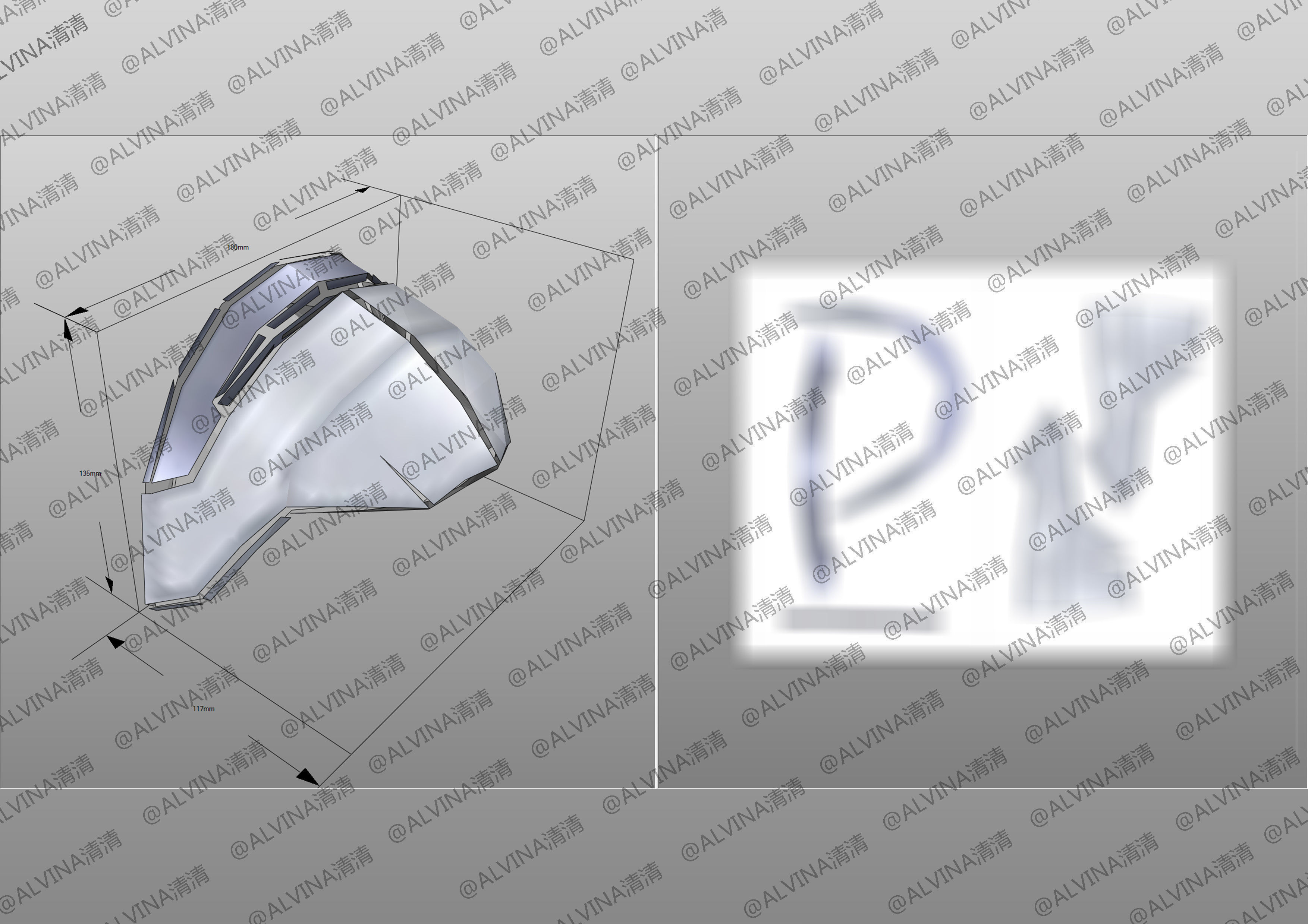 Kamen Rider Valkyrie Armor - DIY Cosplay Pepakura Foam Template Low-poly 3D model_24