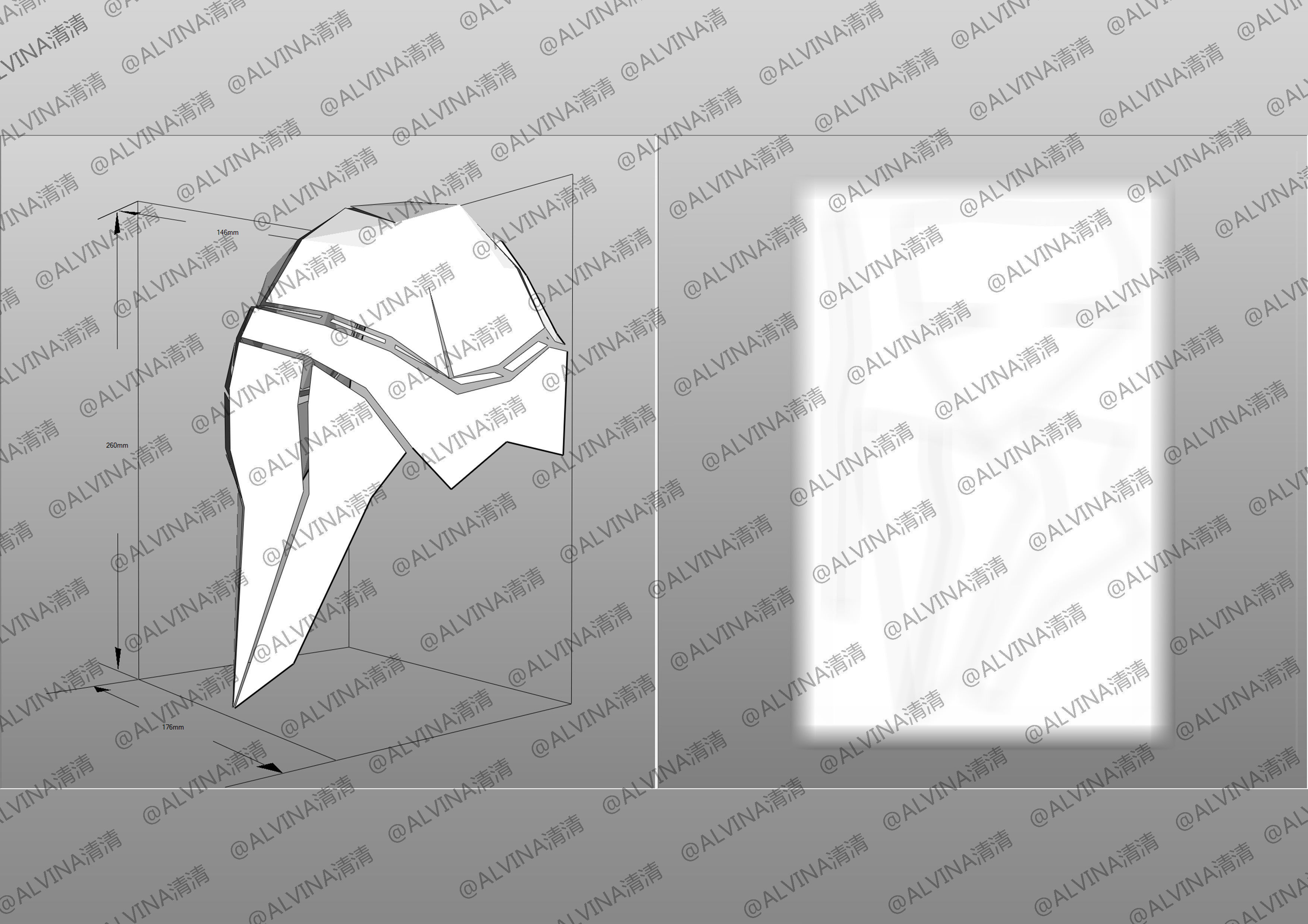 Kamen Rider Valkyrie Armor - DIY Cosplay Pepakura Foam Template Low-poly 3D model_31