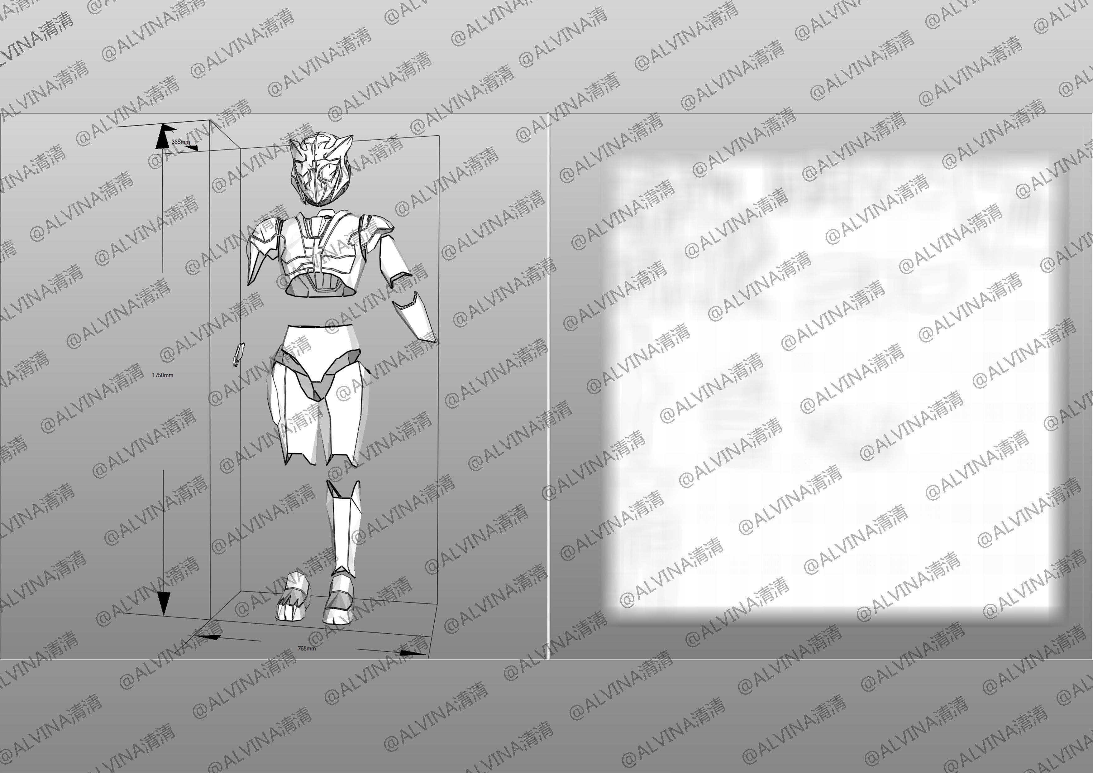 Kamen Rider Valkyrie Armor - DIY Cosplay Pepakura Foam Template Low-poly 3D model_13
