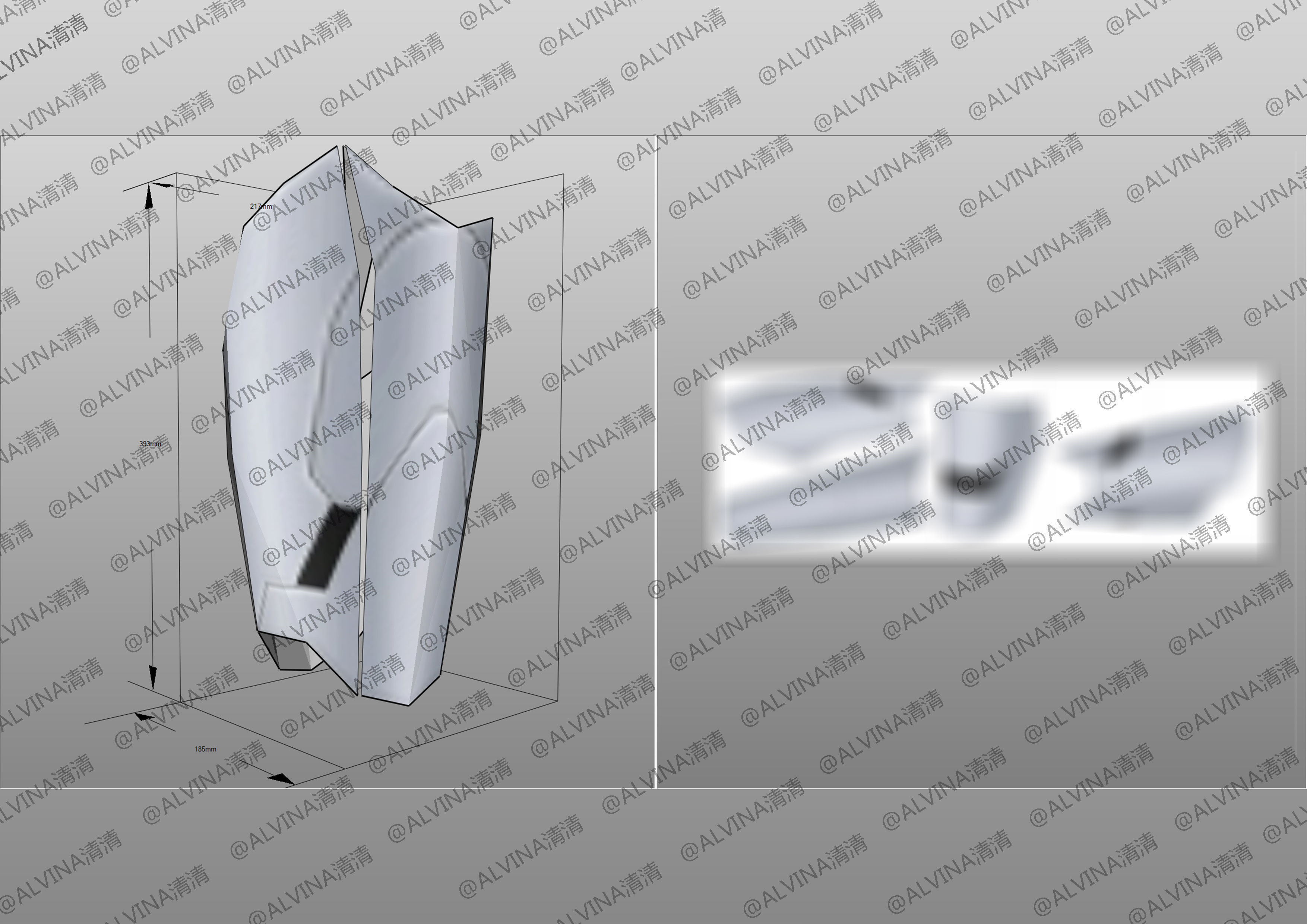 Kamen Rider Valkyrie Armor - DIY Cosplay Pepakura Foam Template Low-poly 3D model_38