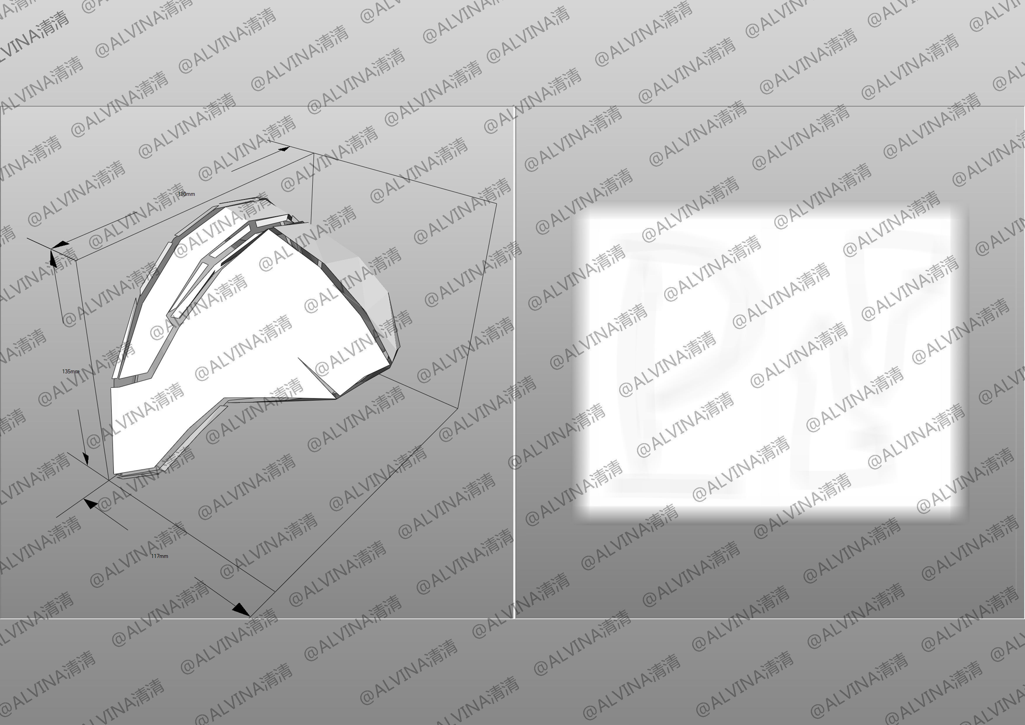 Kamen Rider Valkyrie Armor - DIY Cosplay Pepakura Foam Template Low-poly 3D model_25