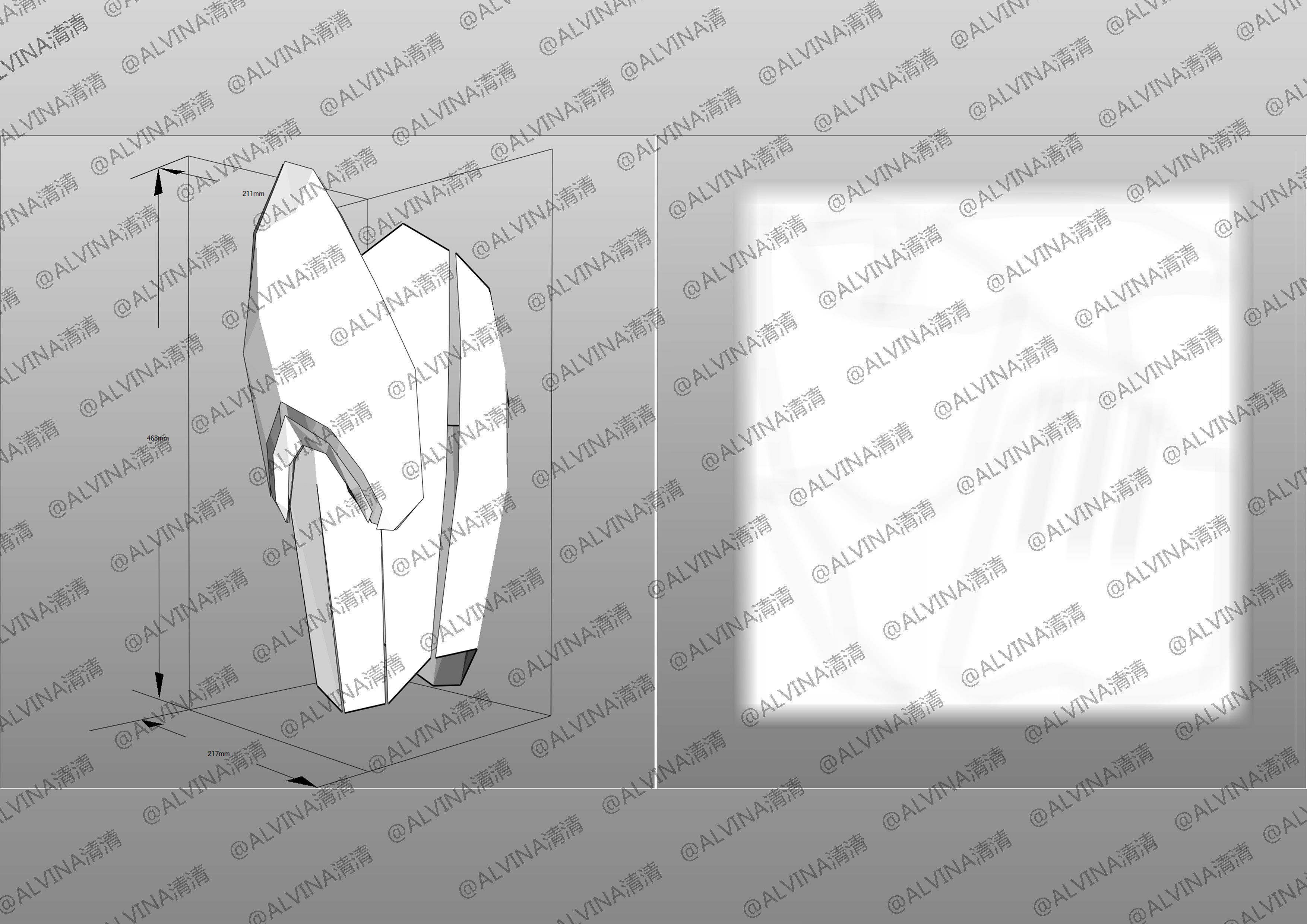 Kamen Rider Valkyrie Armor - DIY Cosplay Pepakura Foam Template Low-poly 3D model_35